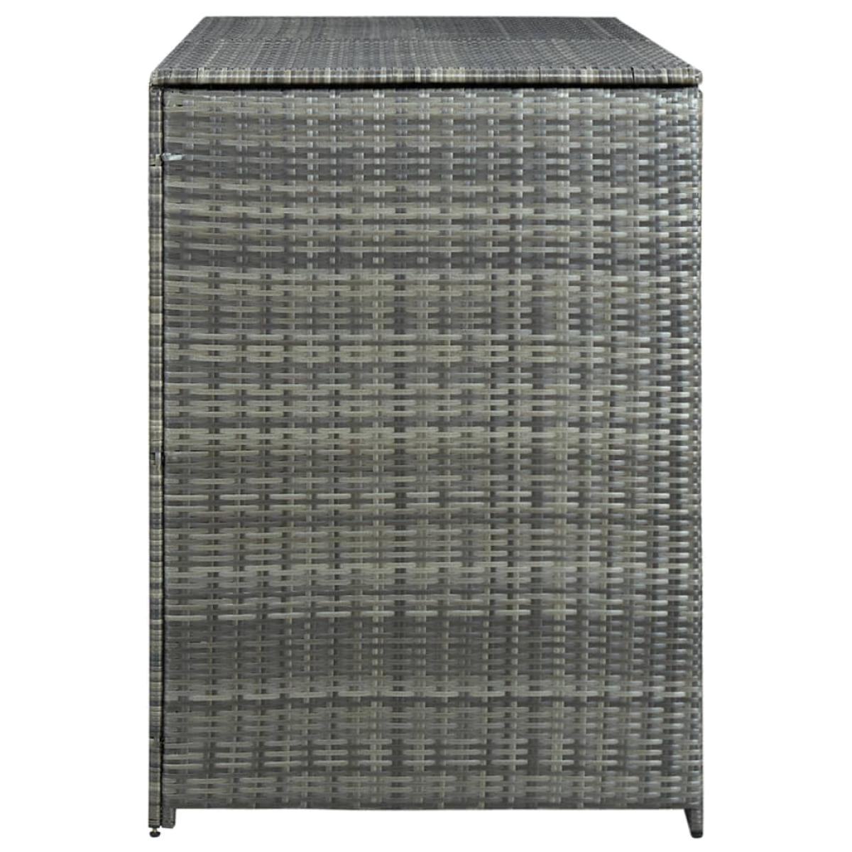 Cobertizo doble para contenedor ratán PE gris 148x77x111 cm  