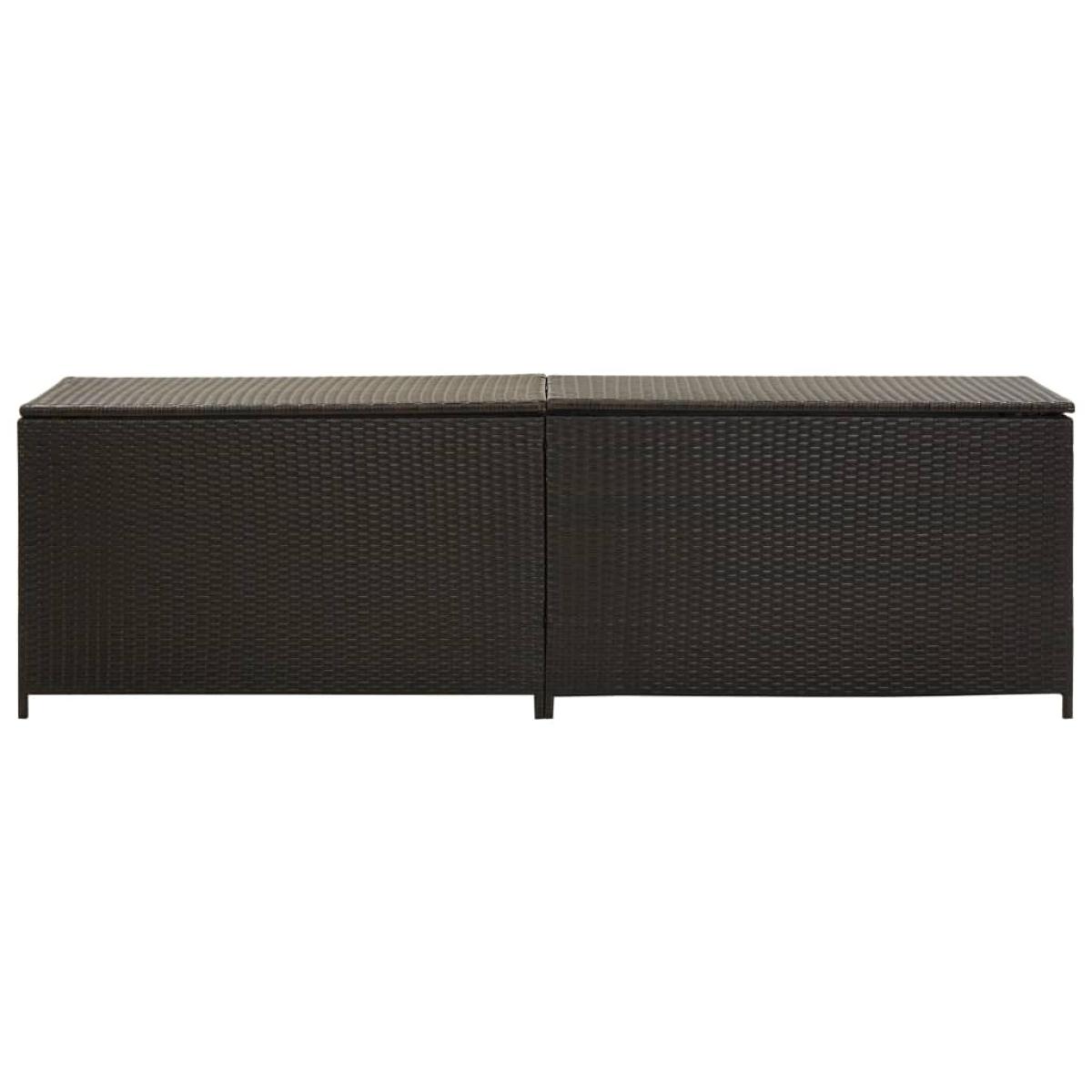 Caja de almacenaje de jardín ratán sintético marrón 200x50x60cm