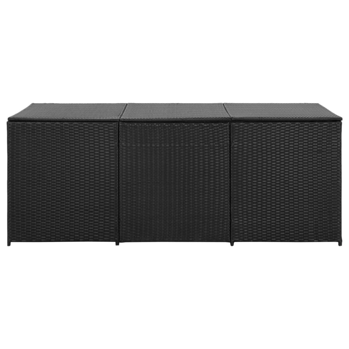 Caja de almacenaje de jardín ratán sintético negro 180x90x75 cm