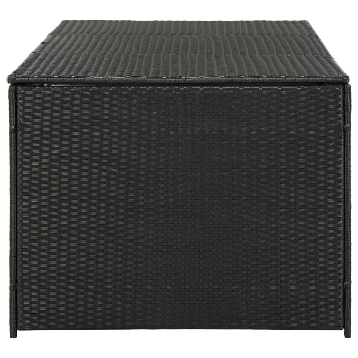 Caja de almacenaje de jardín ratán sintético negro 180x90x75 cm