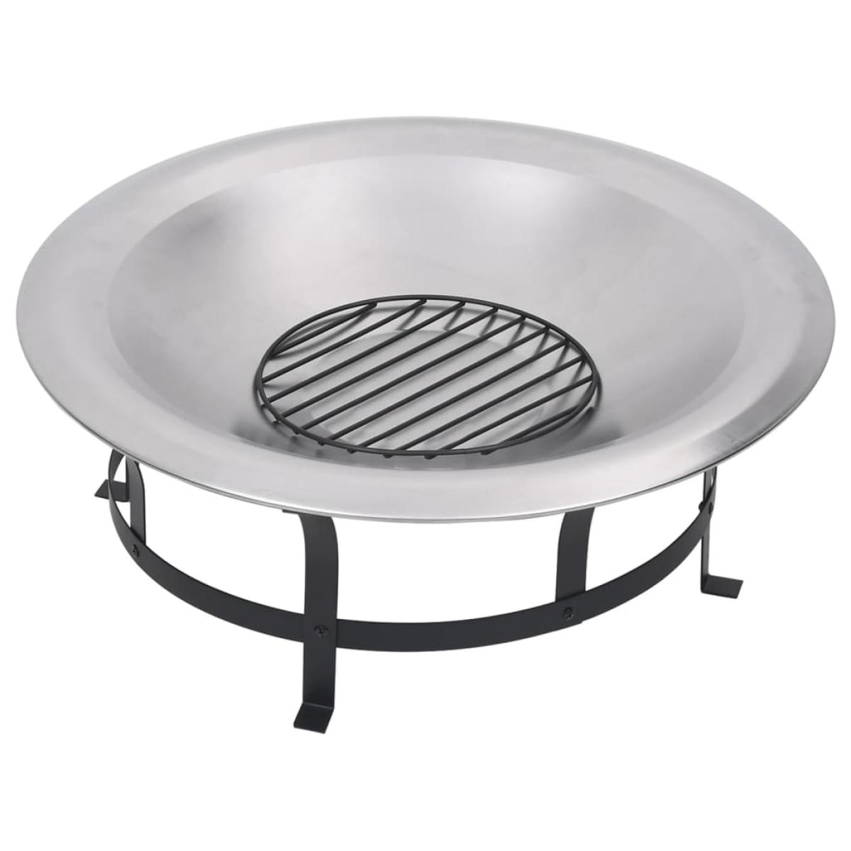 Brasero de jardín con parrilla acero inoxidable 76 cm