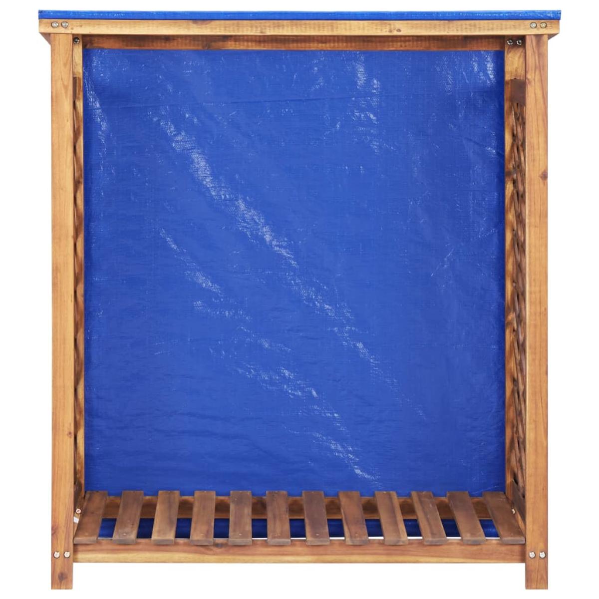 Caseta para leña madera maciza de acacia 105x38x115 cm