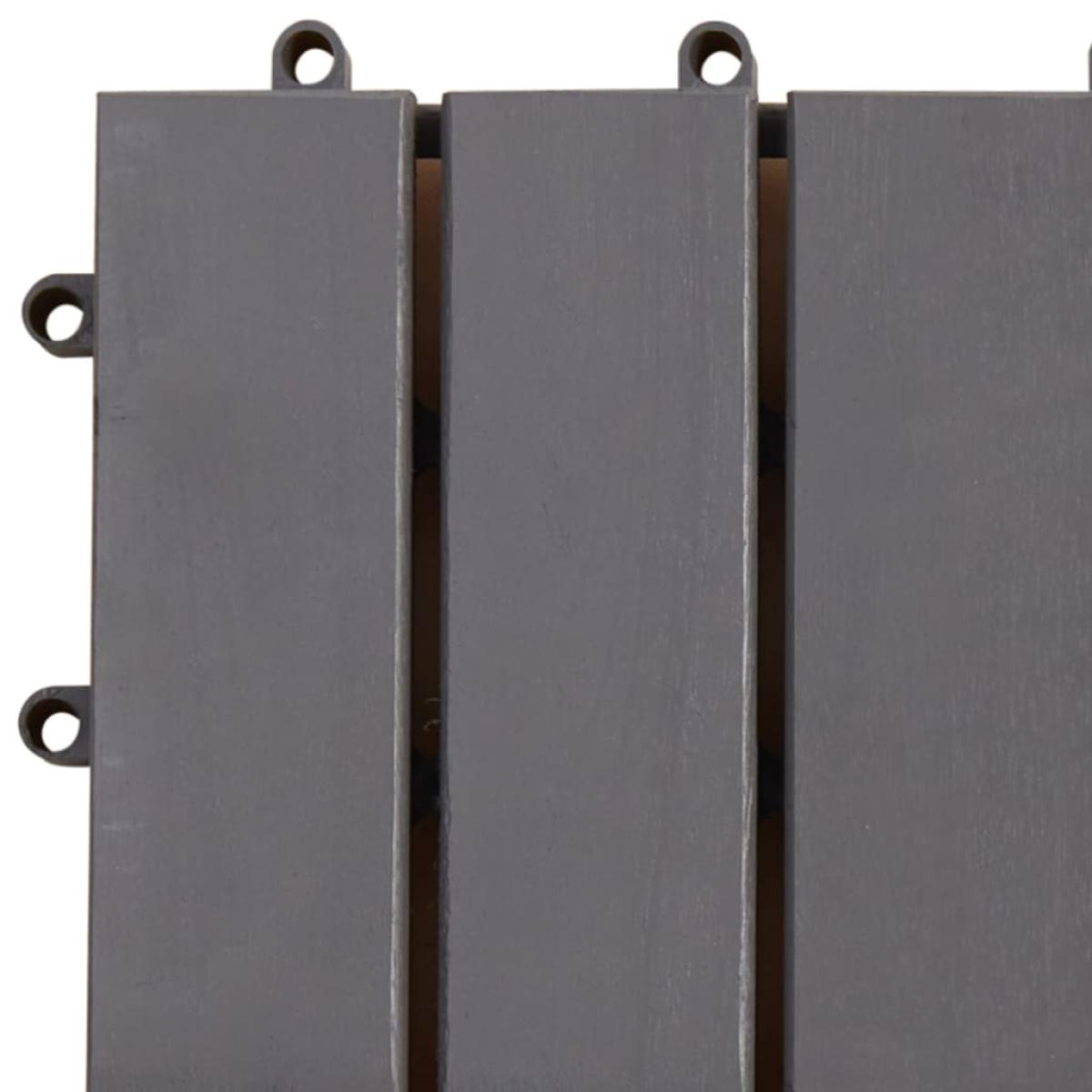 Baldosas de terraza 10 uds gris madera maciza acacia 30x30 cm