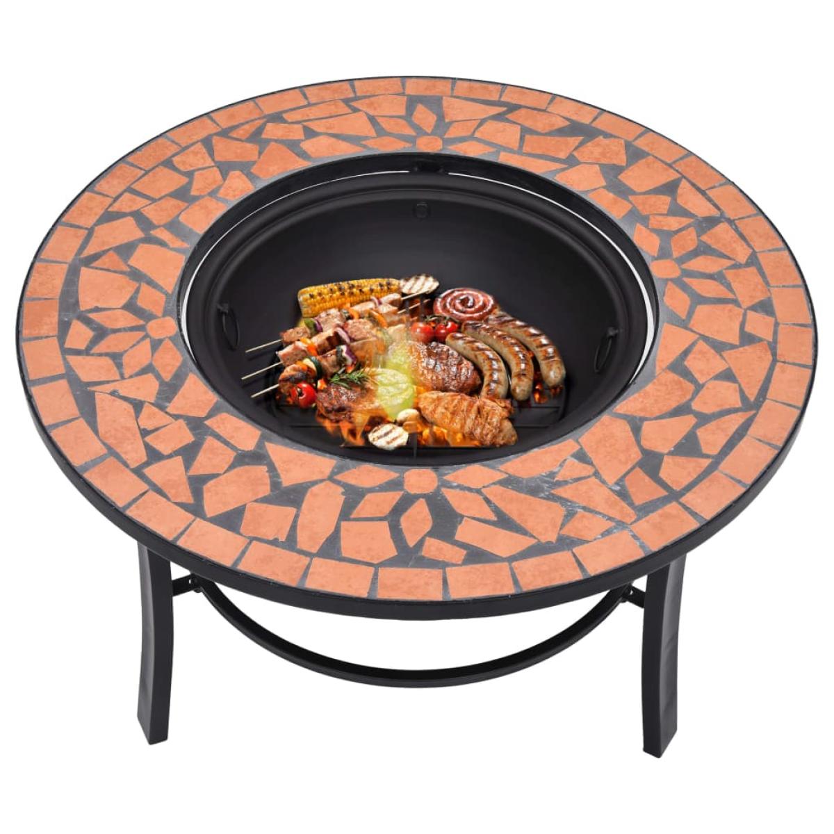 Brasero de mosaico cerámica terracota 68 cm