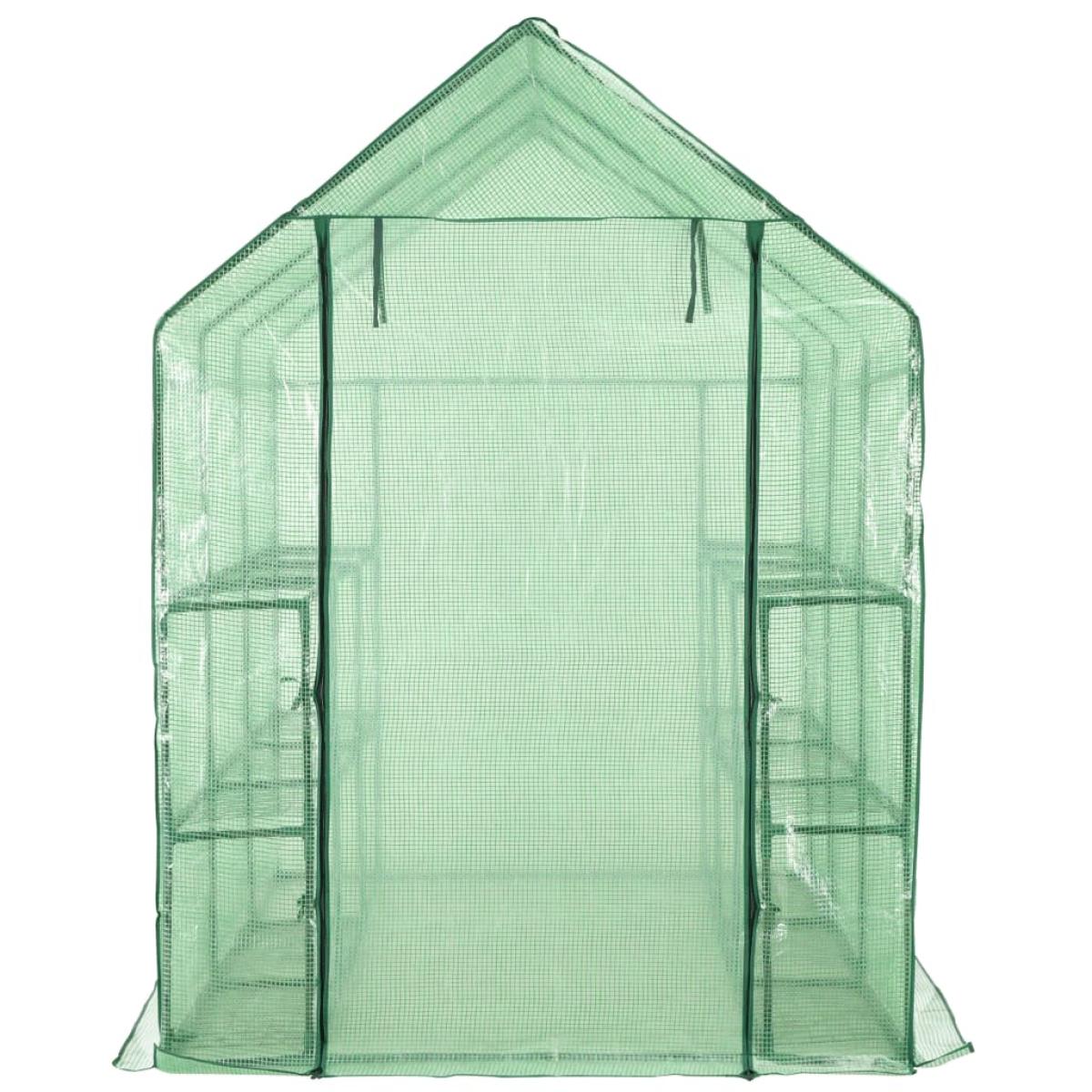 Invernadero accesible con 12 estantes acero 143x214x196 cm