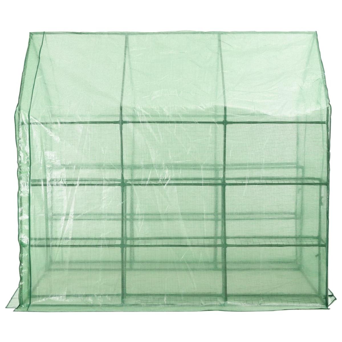 Invernadero accesible con 12 estantes acero 143x214x196 cm