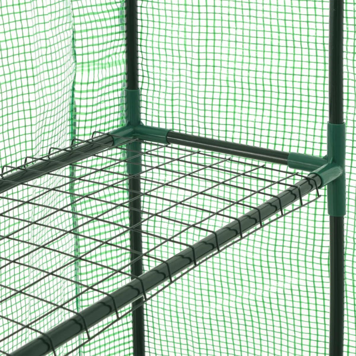 Invernadero accesible con 12 estantes acero 143x214x196 cm