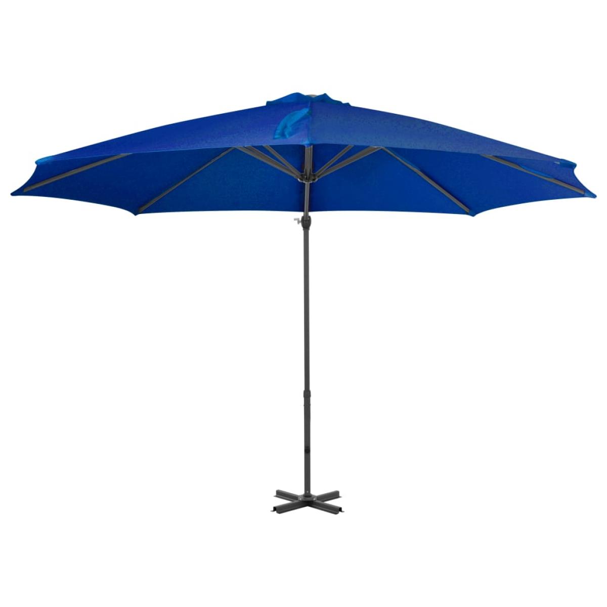 Sombrilla voladiza con poste de aluminio azul celeste 300 cm 