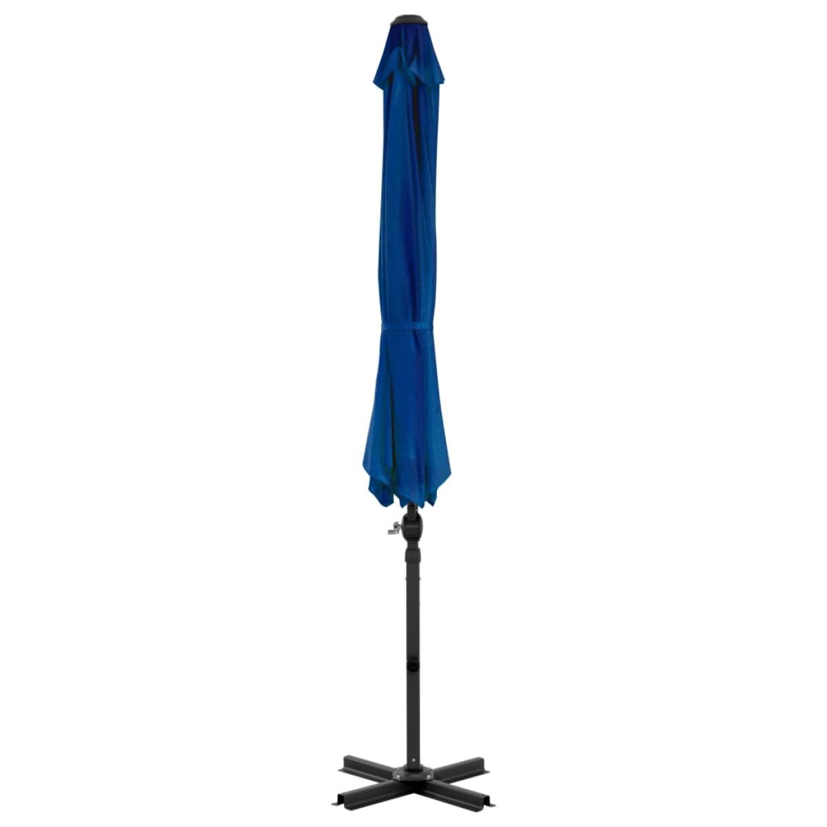 Sombrilla voladiza con poste de aluminio azul celeste 300 cm 