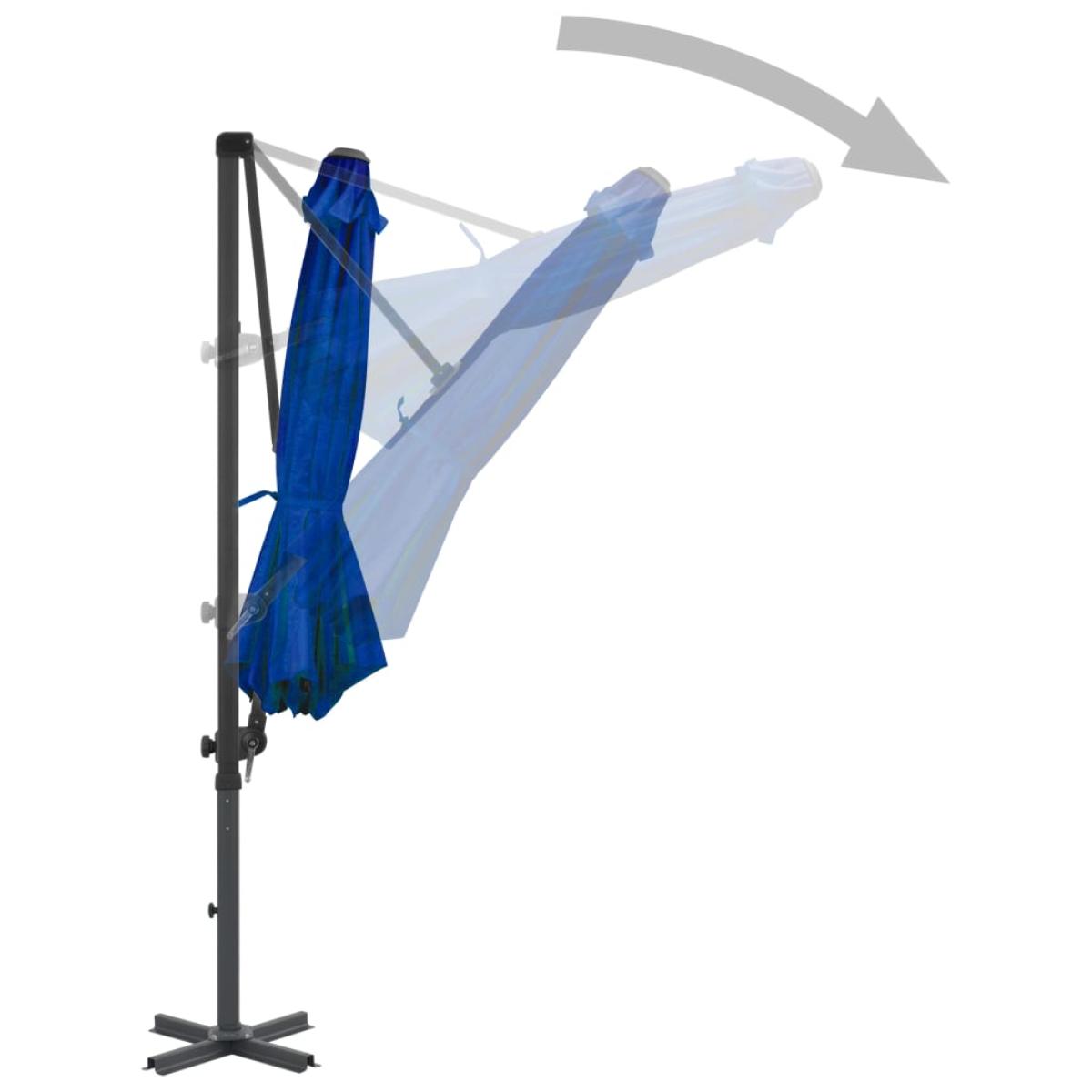 Sombrilla voladiza con poste de aluminio azul celeste 300 cm 