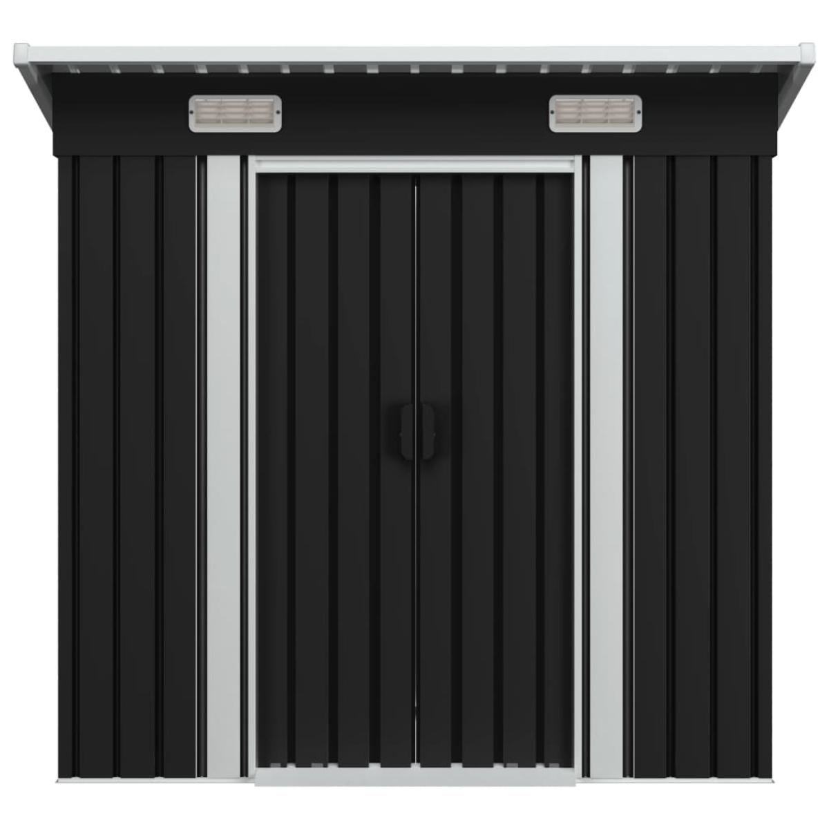 Cobertizo para jardín de acero gris antracita