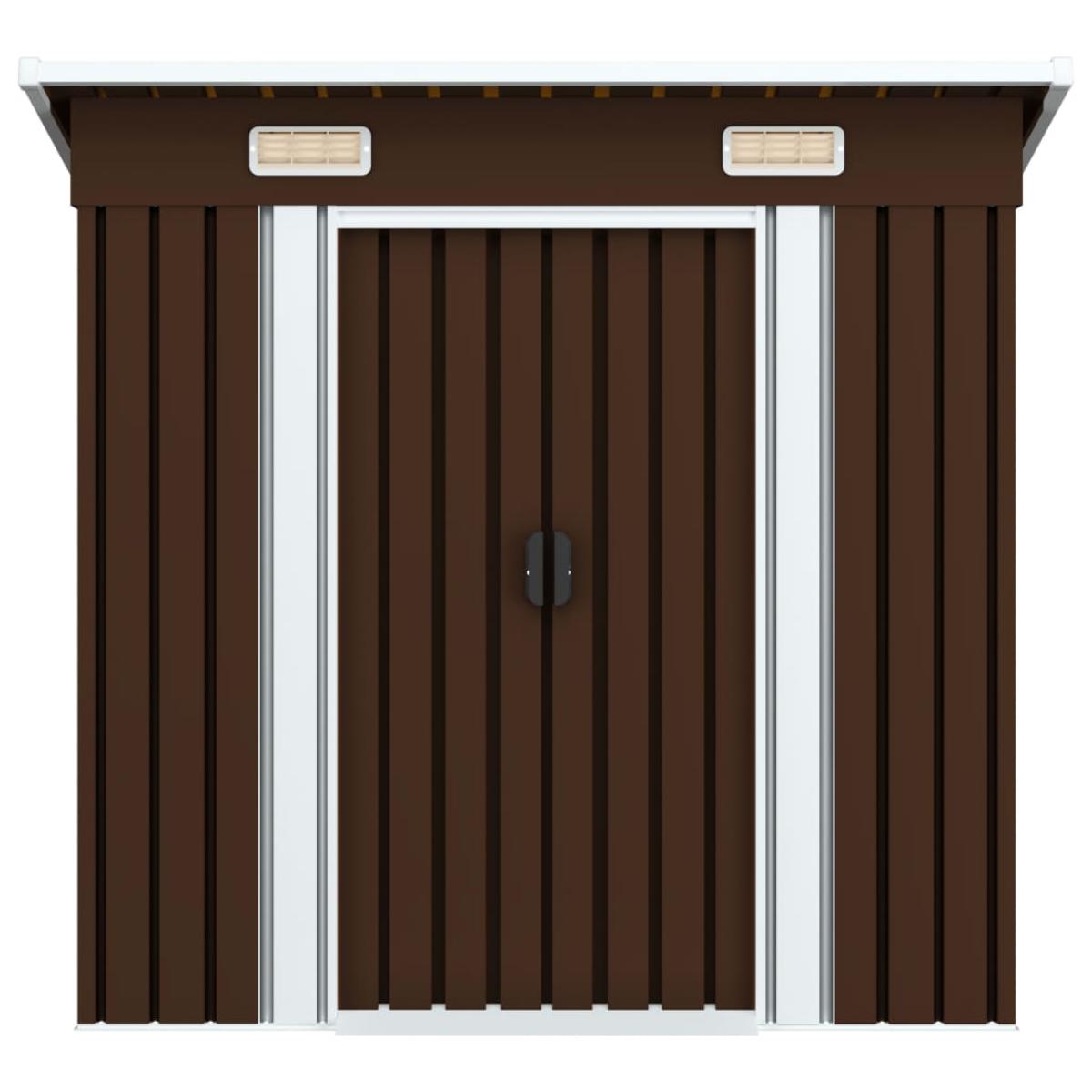 Caseta de almacenamiento jardín acero marrón 194x121x181 cm