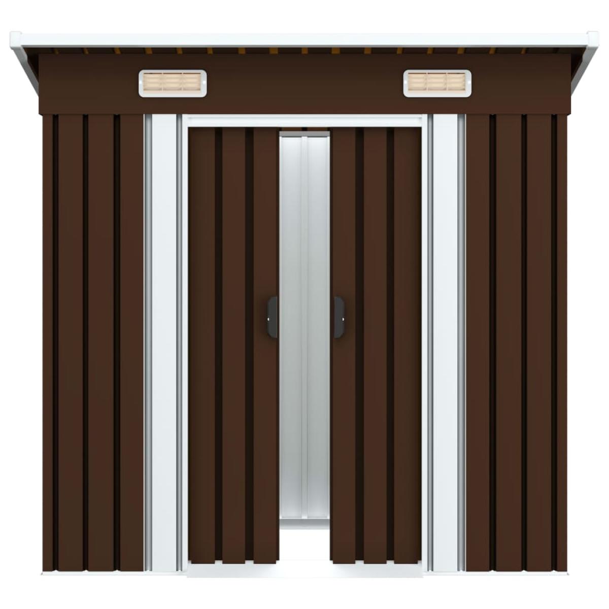 Caseta de almacenamiento jardín acero marrón 194x121x181 cm