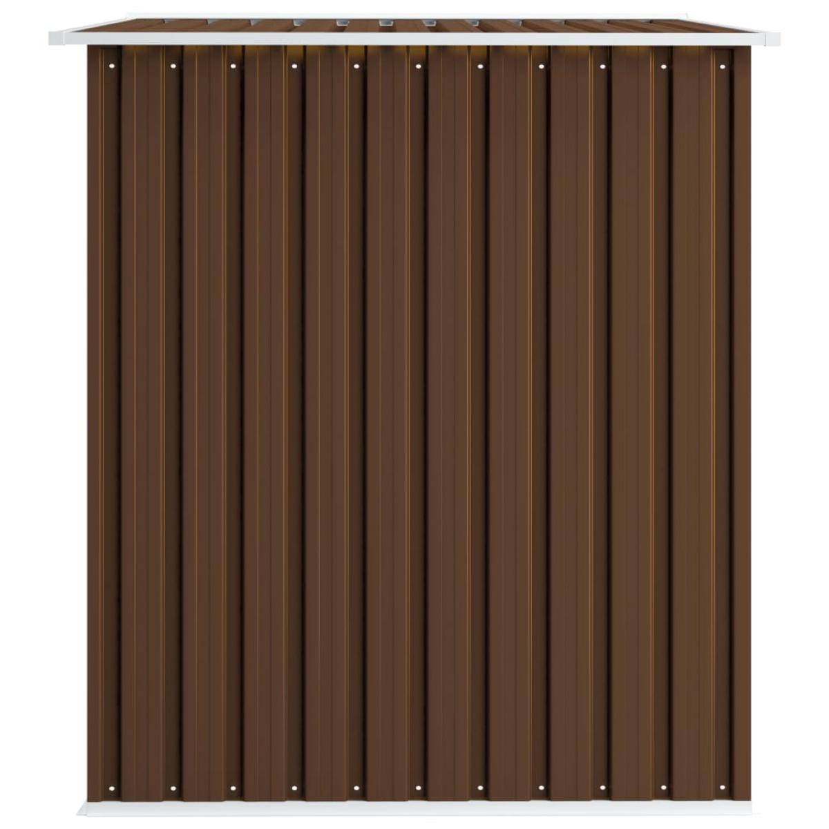 Caseta de almacenamiento jardín acero marrón 257x205x178 cm