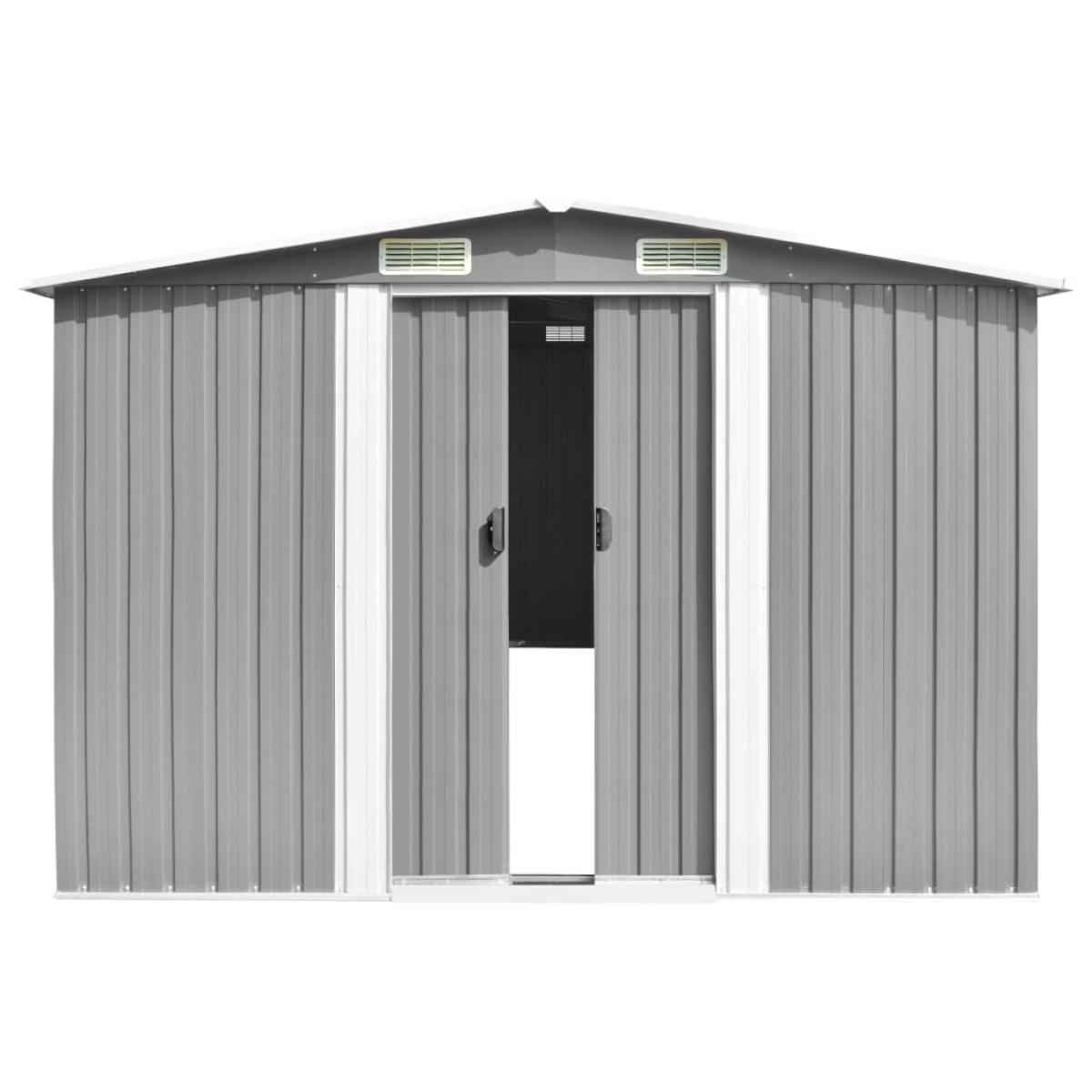 Cobertizo de jardín acero galvanizado gris 257x779x181 cm
