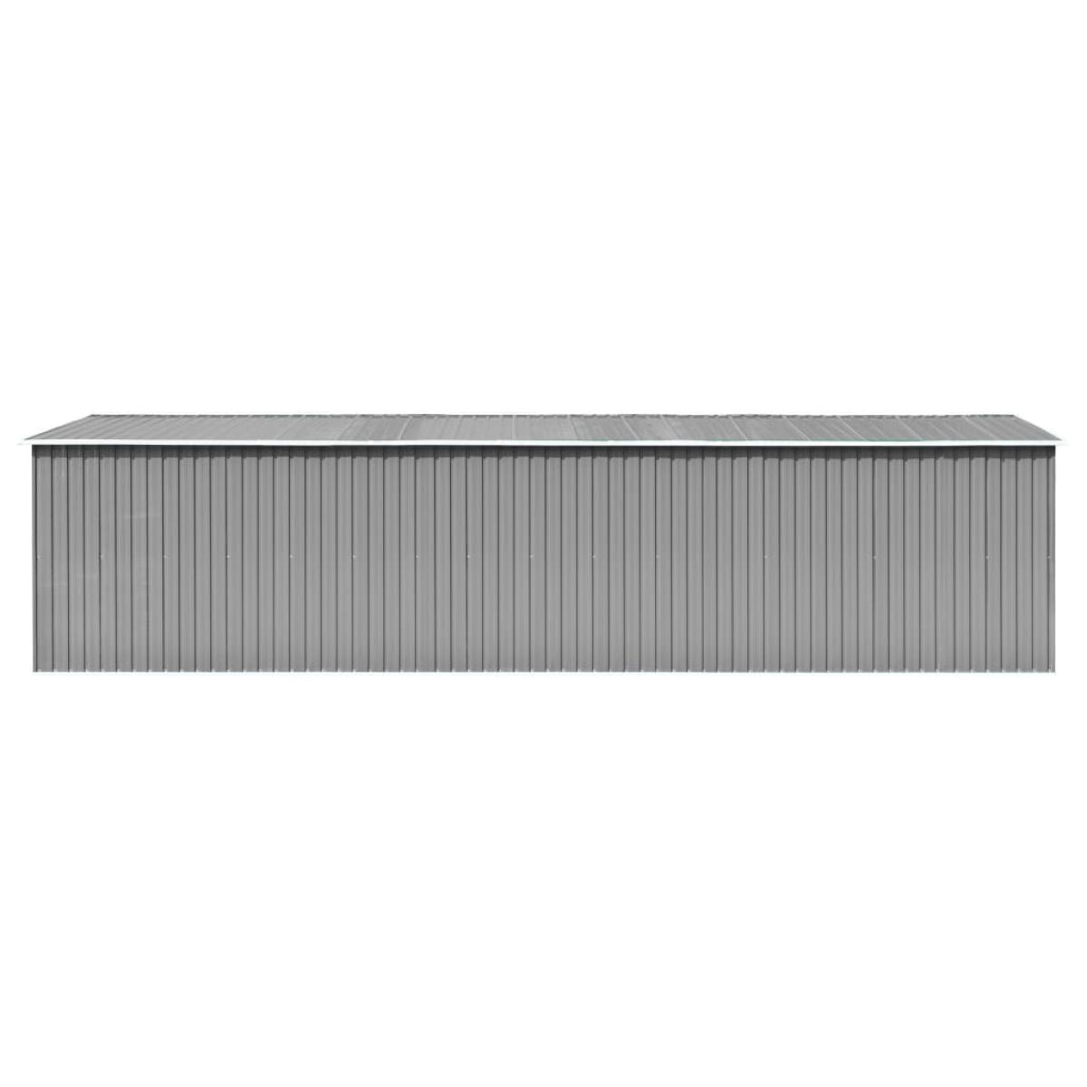 Cobertizo de jardín acero galvanizado gris 257x779x181 cm