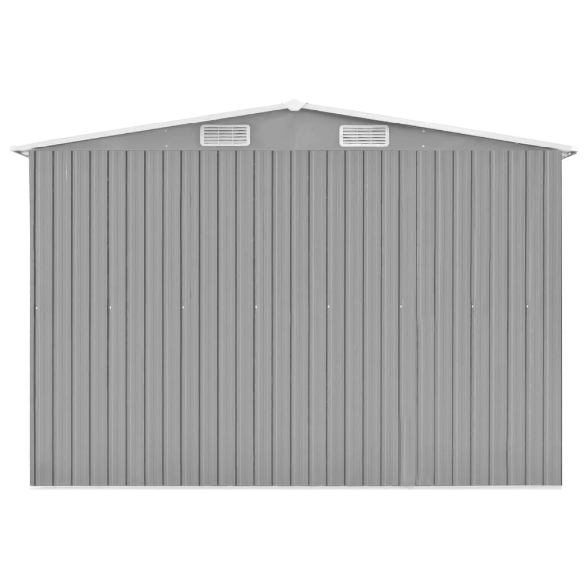 Cobertizo de jardín acero galvanizado gris 257x779x181 cm