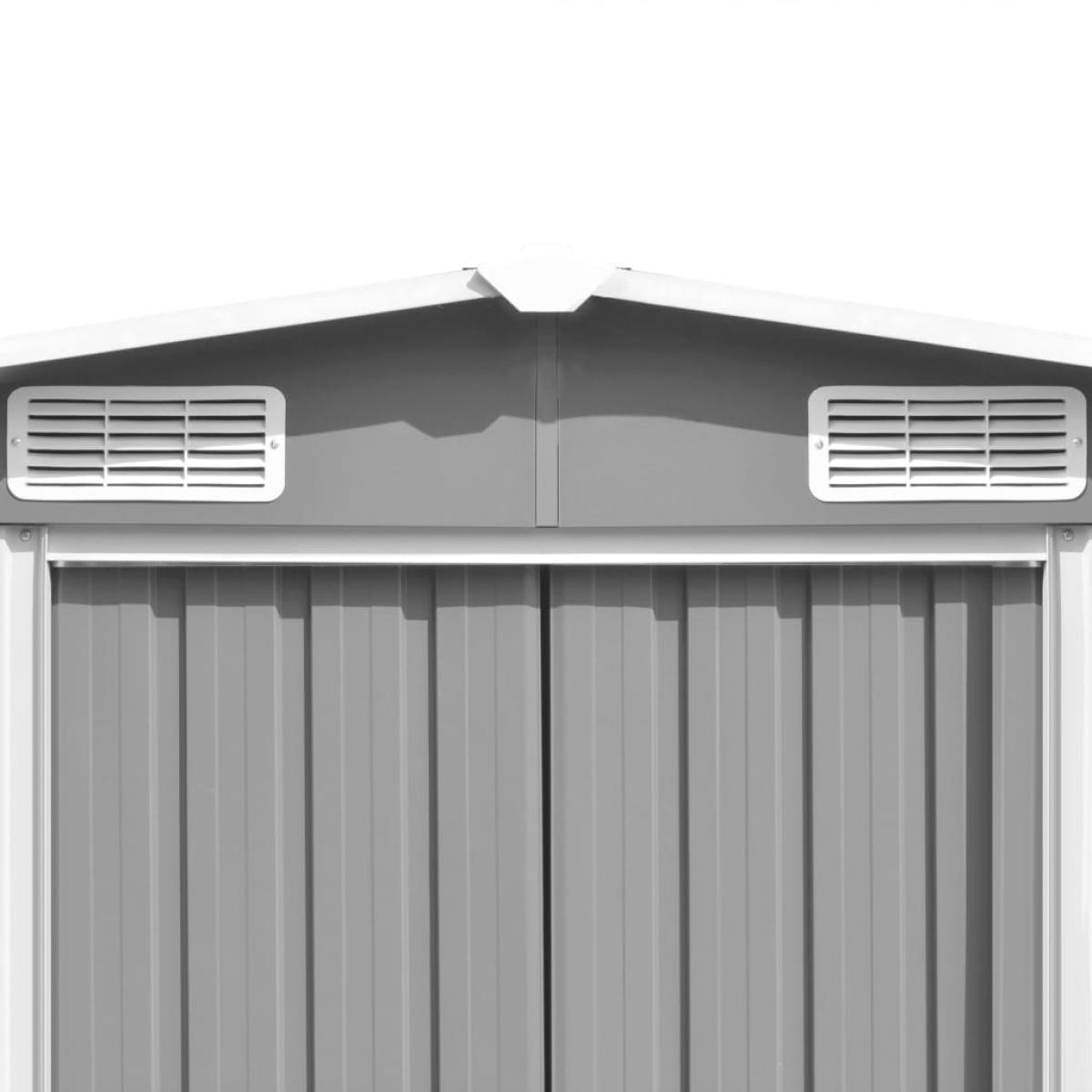 Cobertizo de jardín acero galvanizado gris 257x779x181 cm