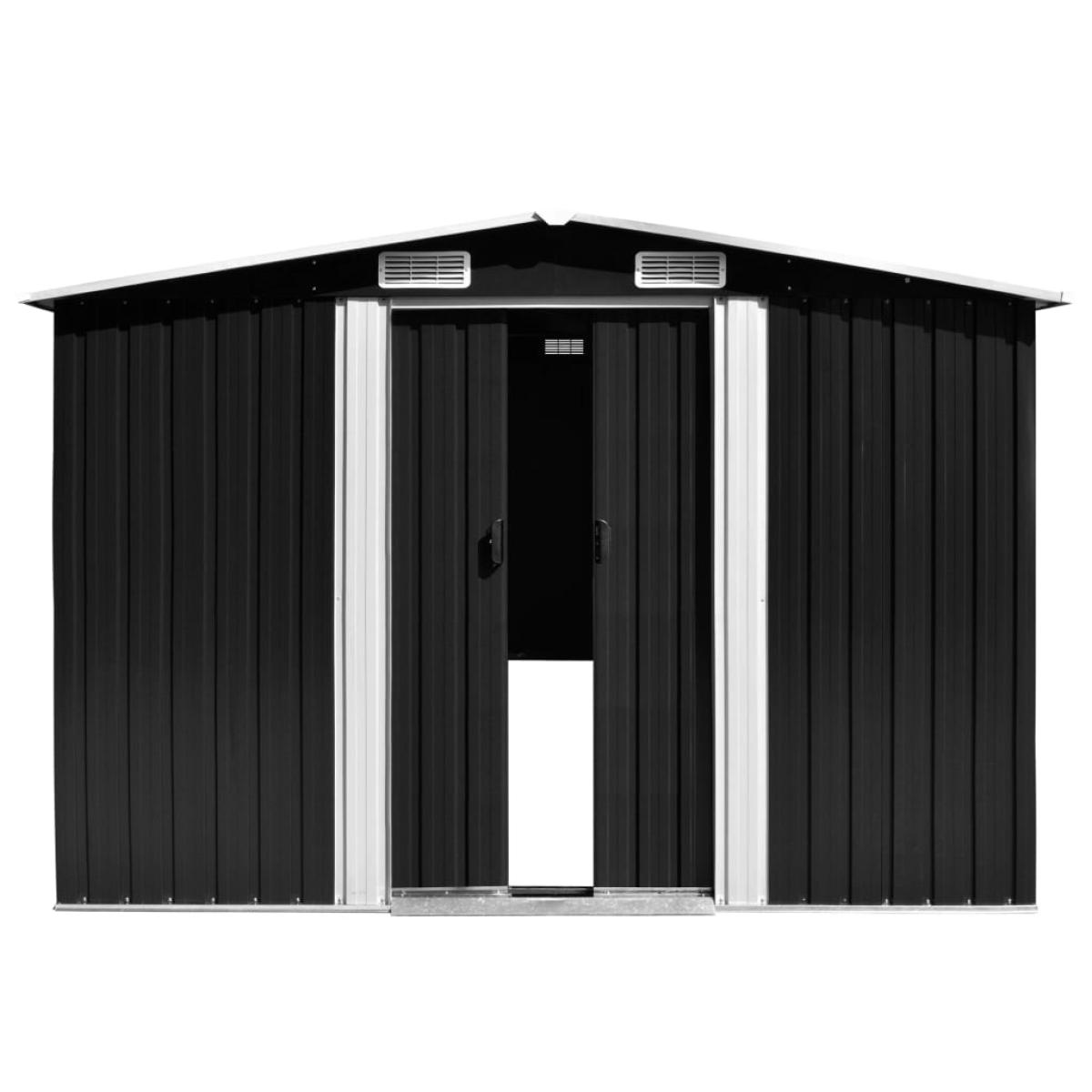 Cobertizo de jardín acero galvanizado antracita 257x990x181 cm