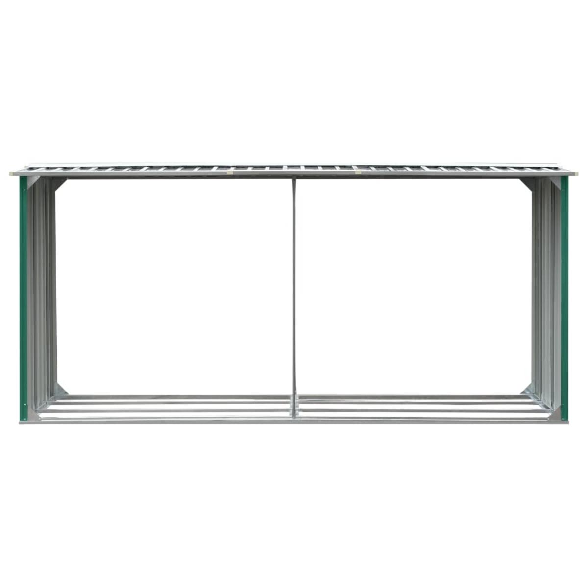 Casetilla para leña acero galvanizado verde 30x92x153 cm