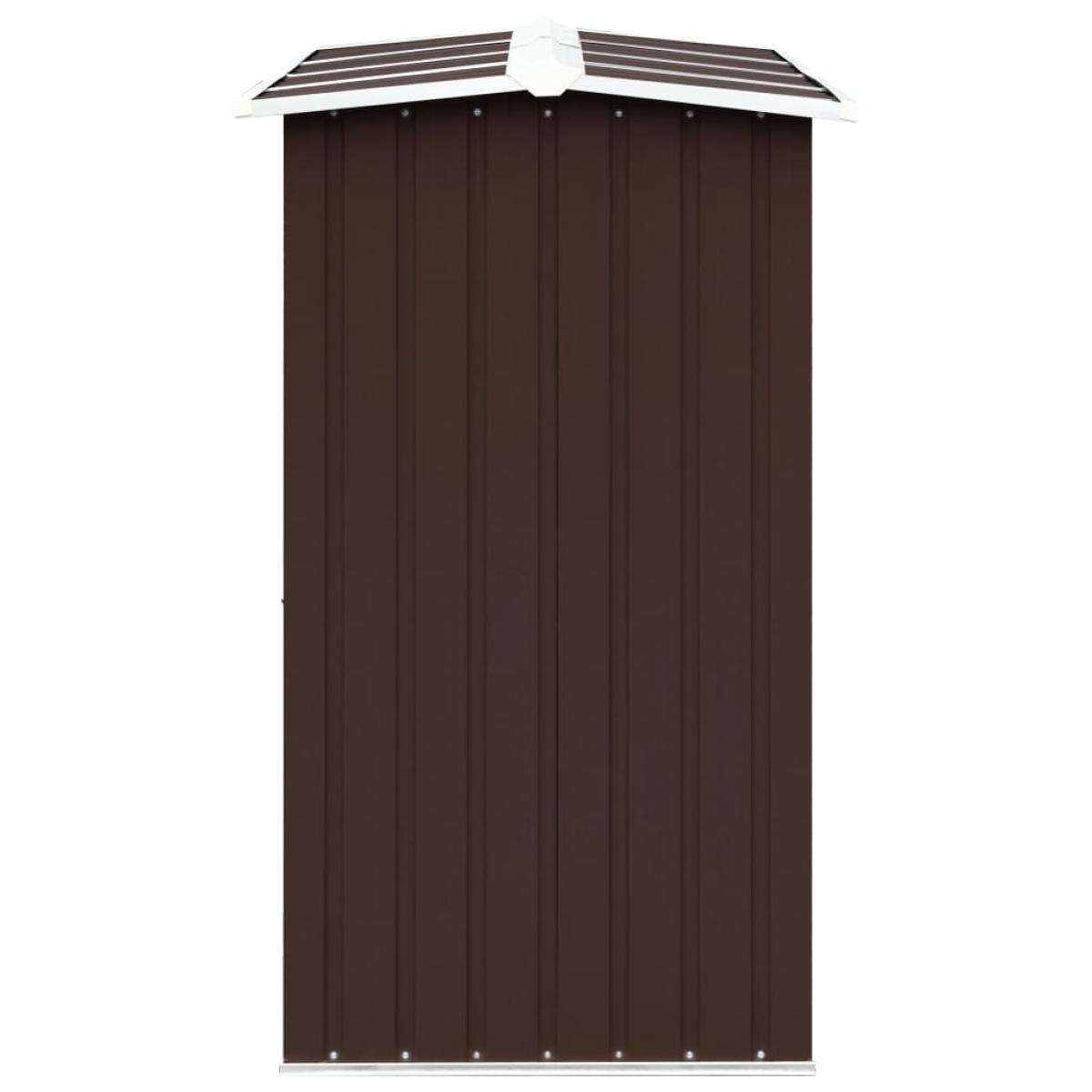 Casetilla para leña acero galvanizado marrón 330x92x153 cm
