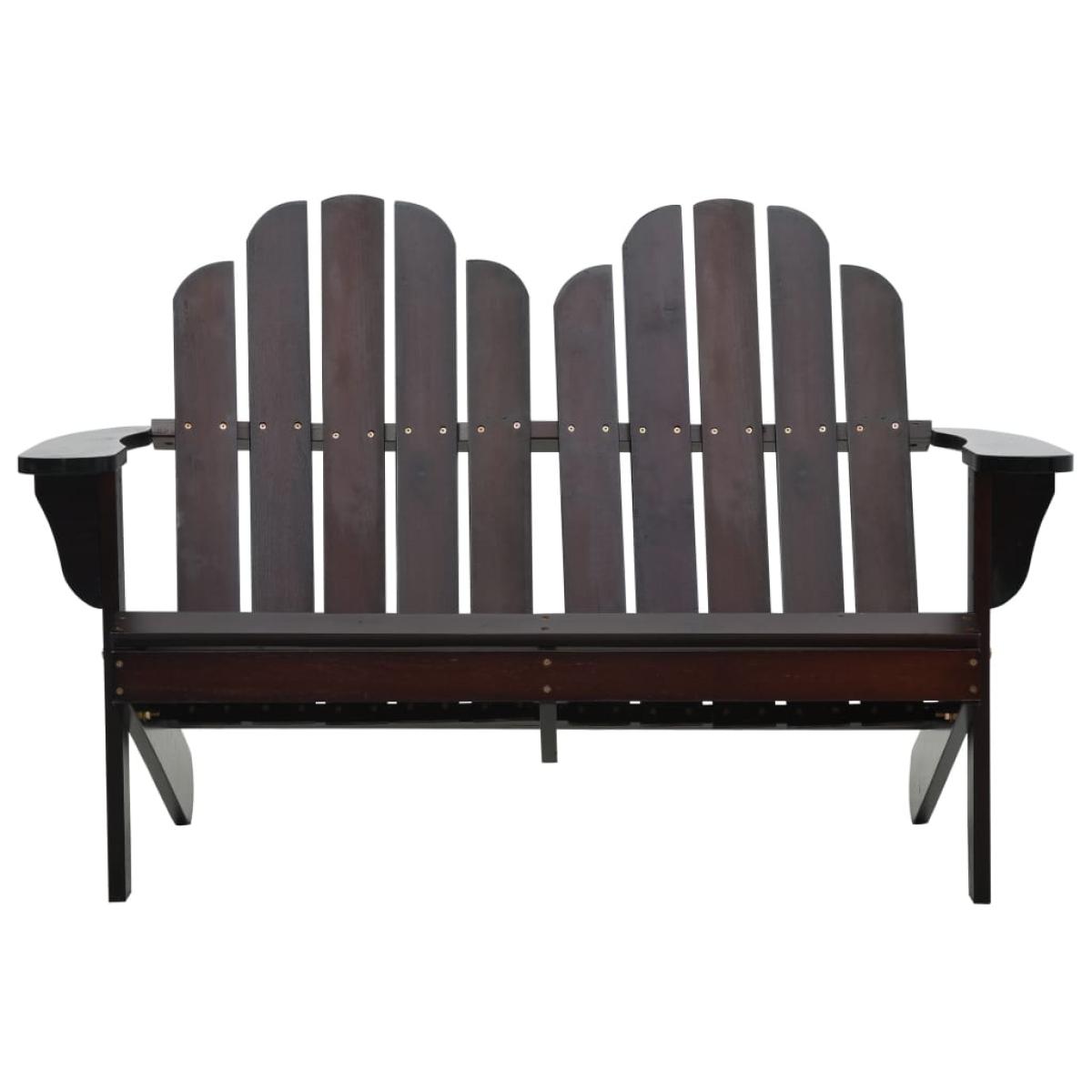 Silla Adirondack doble madera marrón