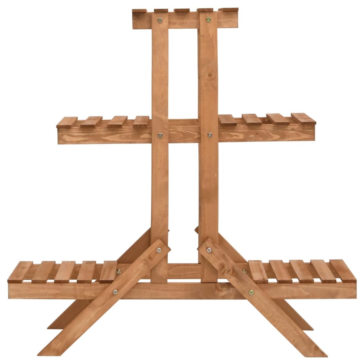 Soporte para plantas de madera de abeto 83x25x83 cm