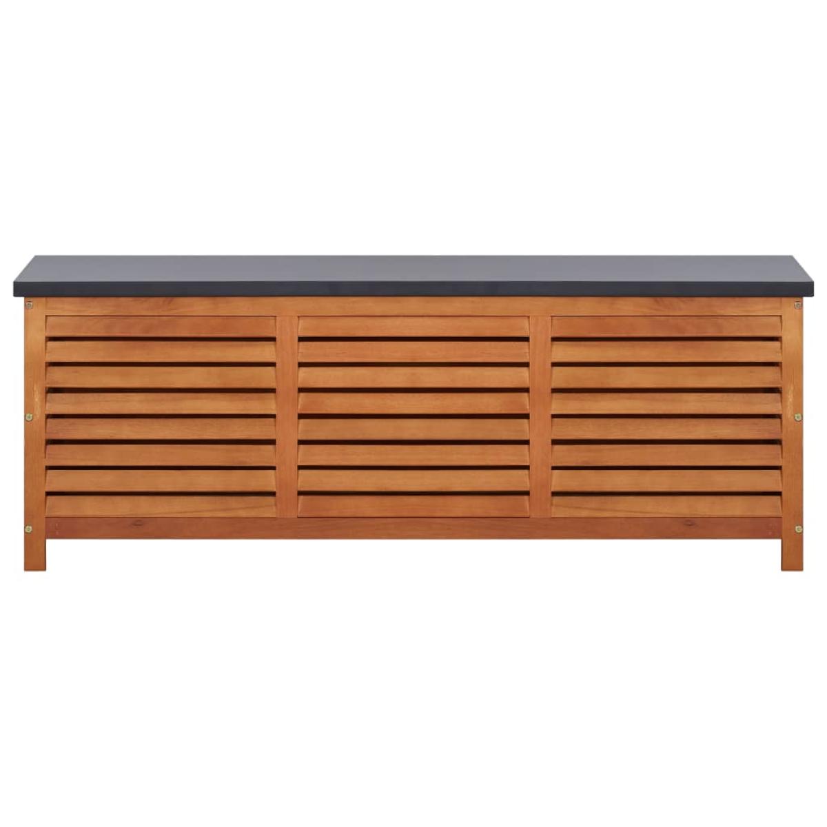 Caja de almacenaje jardín madera maciza eucalipto 150x50x55 cm