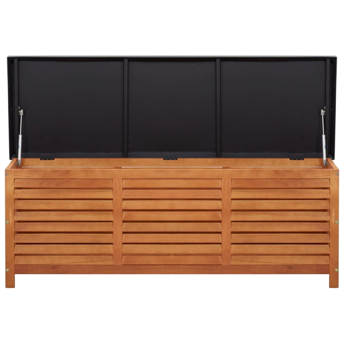 Caja de almacenaje jardín madera maciza eucalipto 150x50x55 cm