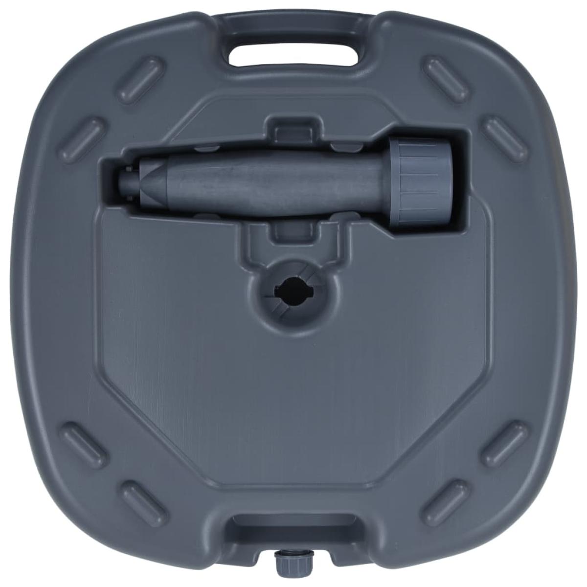 Base de sombrilla portátil rellenable con arena/agua gris
