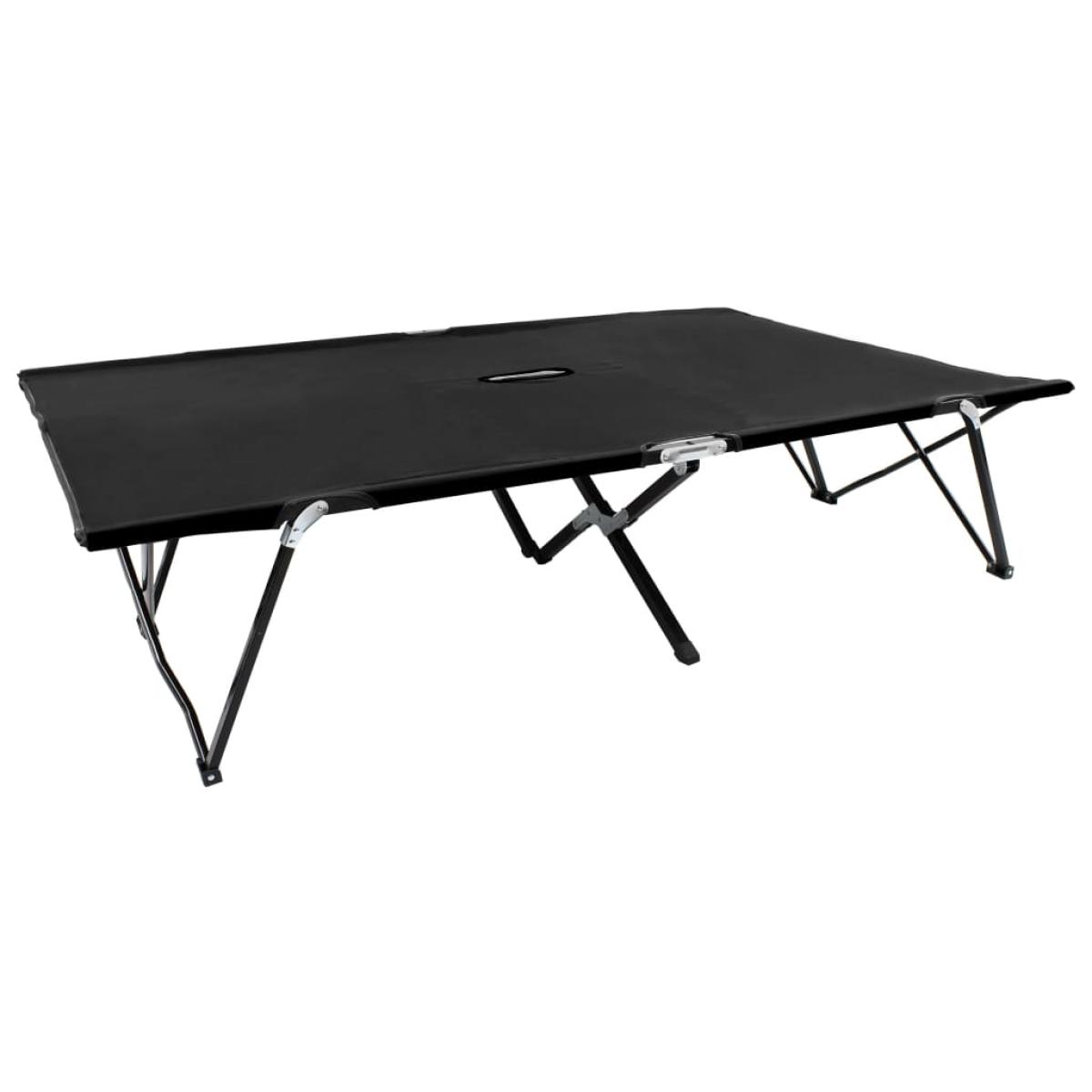 Tumbona plegable para 2 personas acero negra