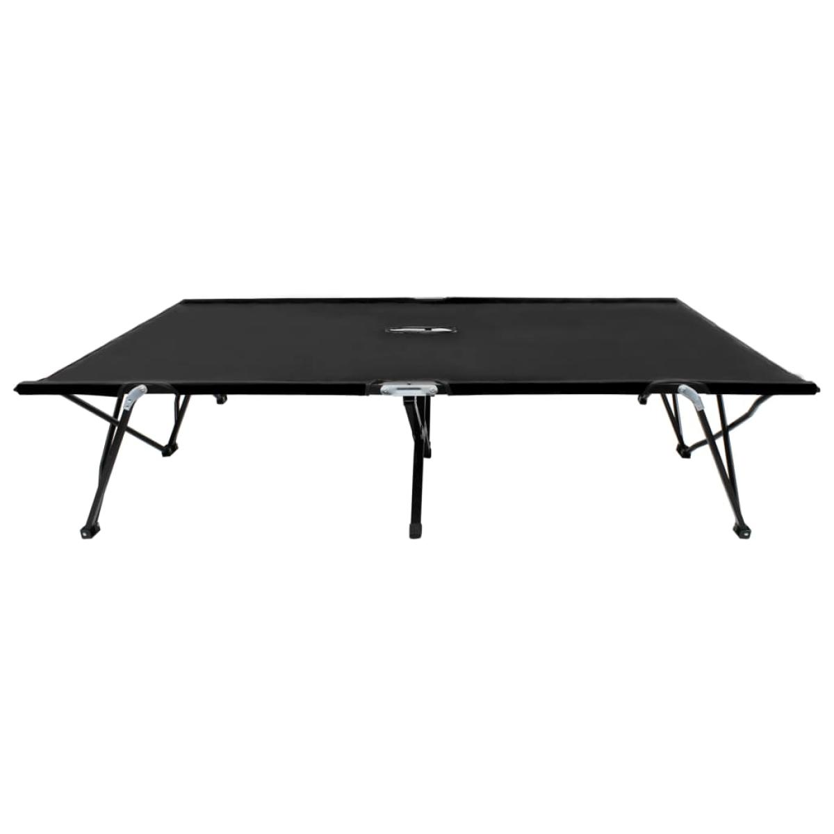 Tumbona plegable para 2 personas acero negra