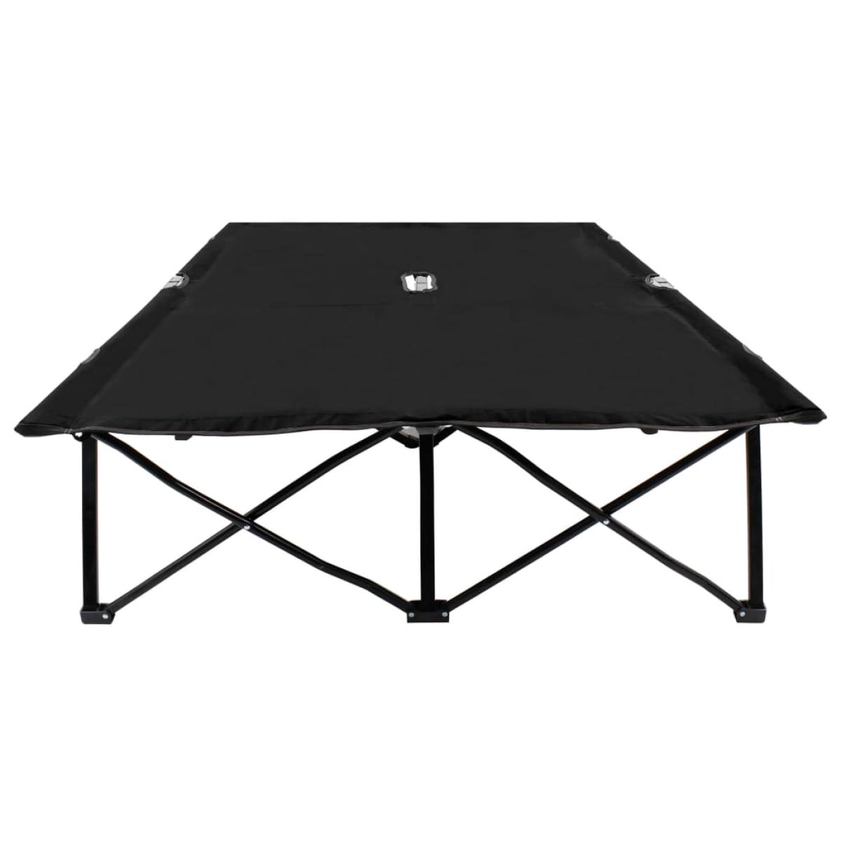 Tumbona plegable para 2 personas acero negra