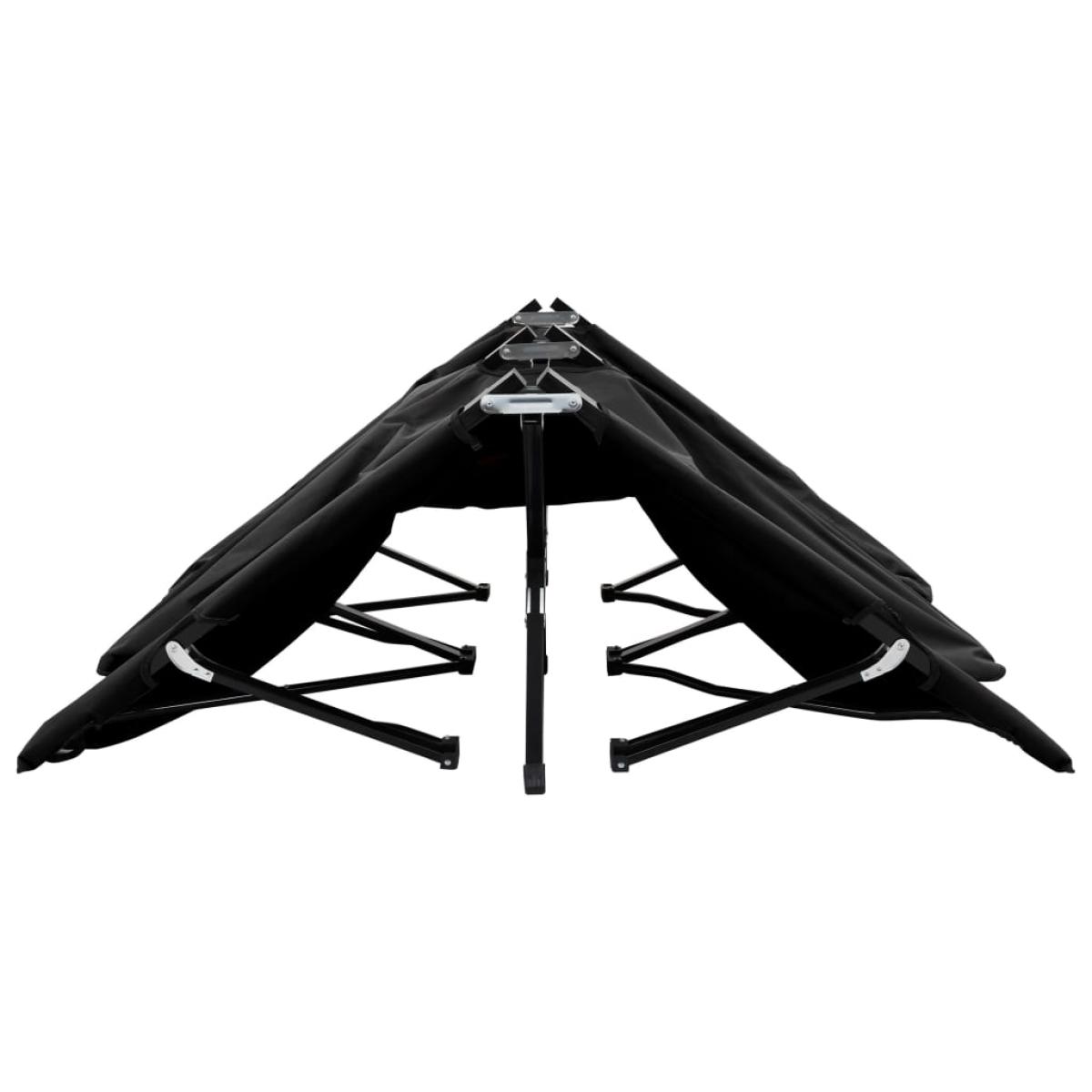Tumbona plegable para 2 personas acero negra