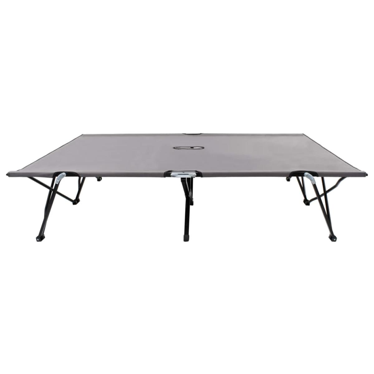 Tumbona plegable para 2 personas acero gris