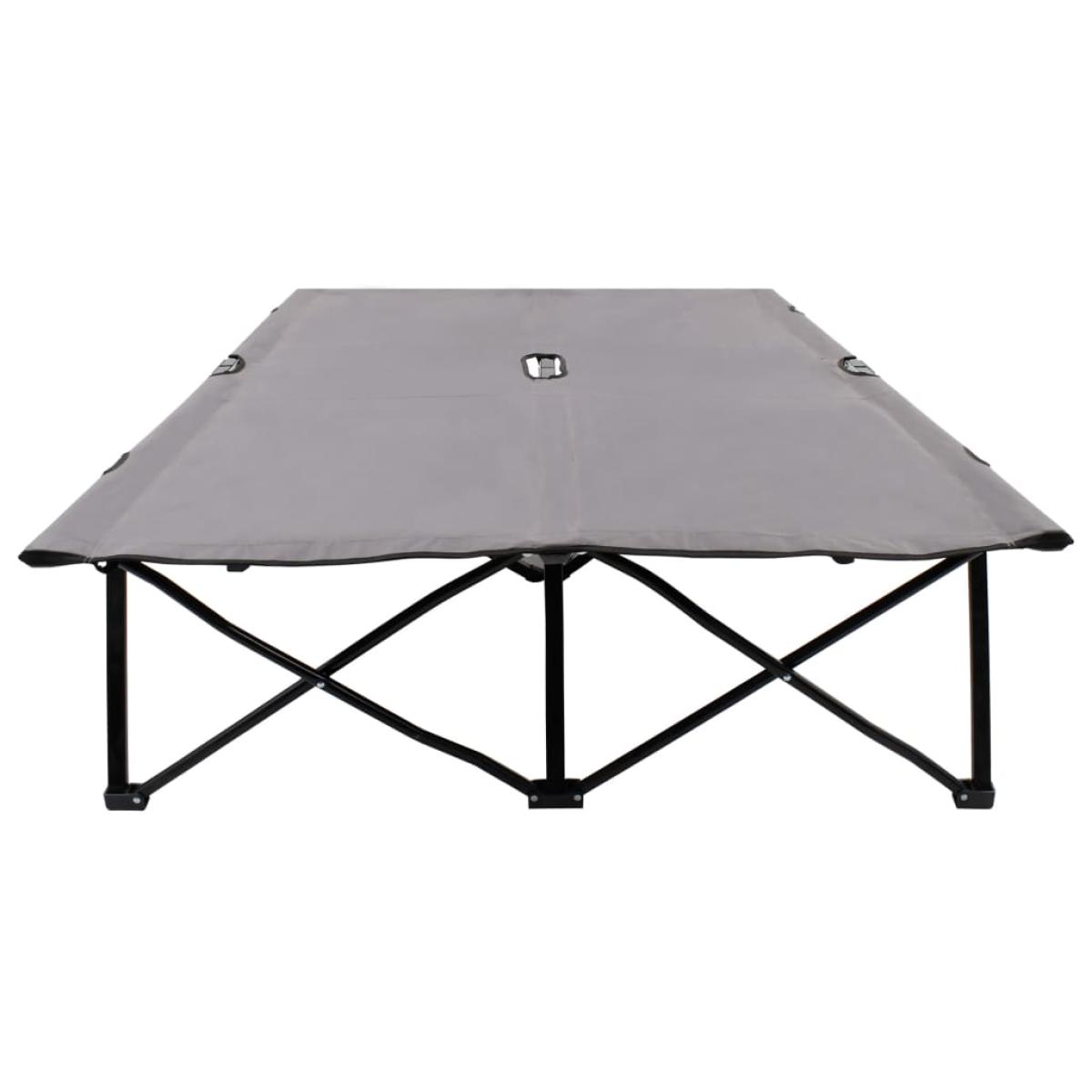 Tumbona plegable para 2 personas acero gris