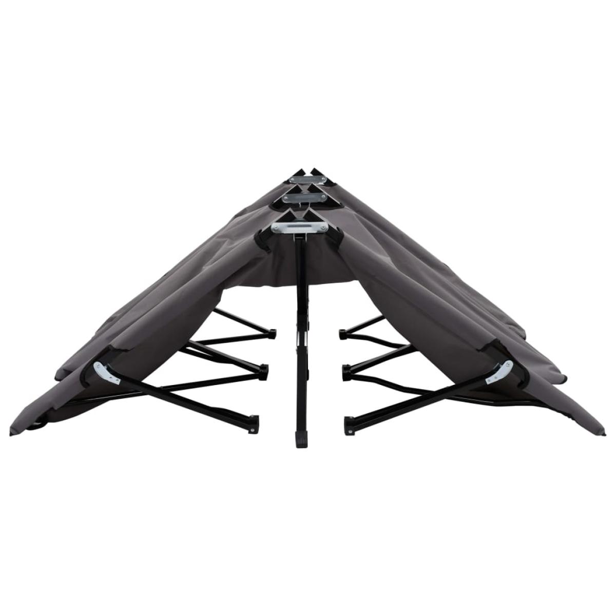 Tumbona plegable para 2 personas acero gris