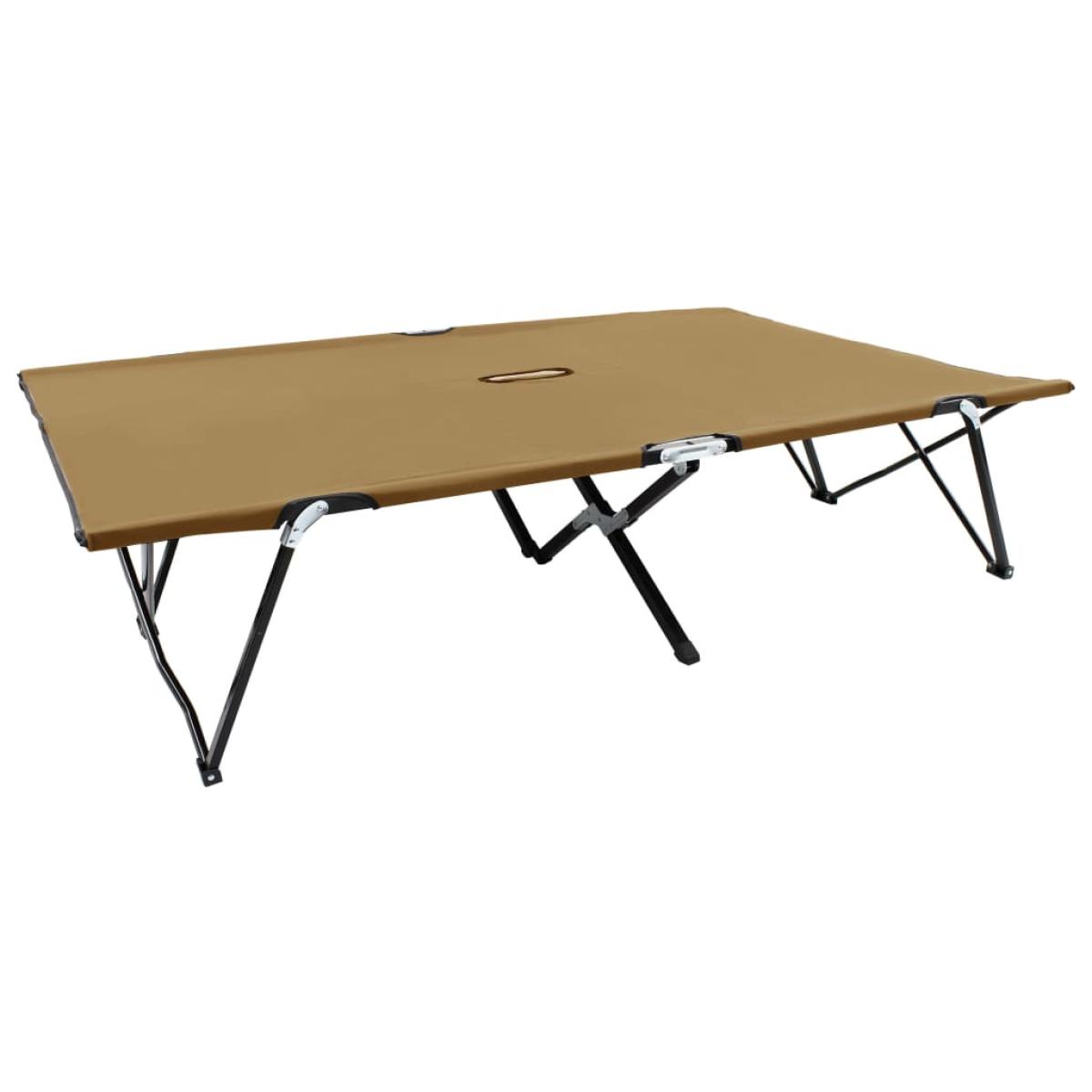 Tumbona plegable para 2 personas acero gris taupe