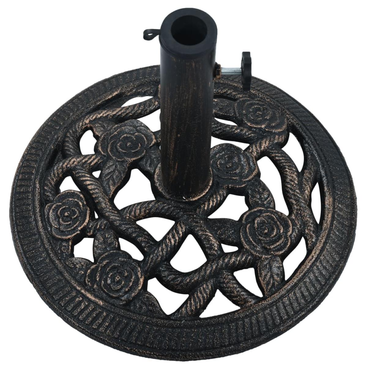 Base de sombrilla de hierro fundido negro y bronce 9 kg 40 cm