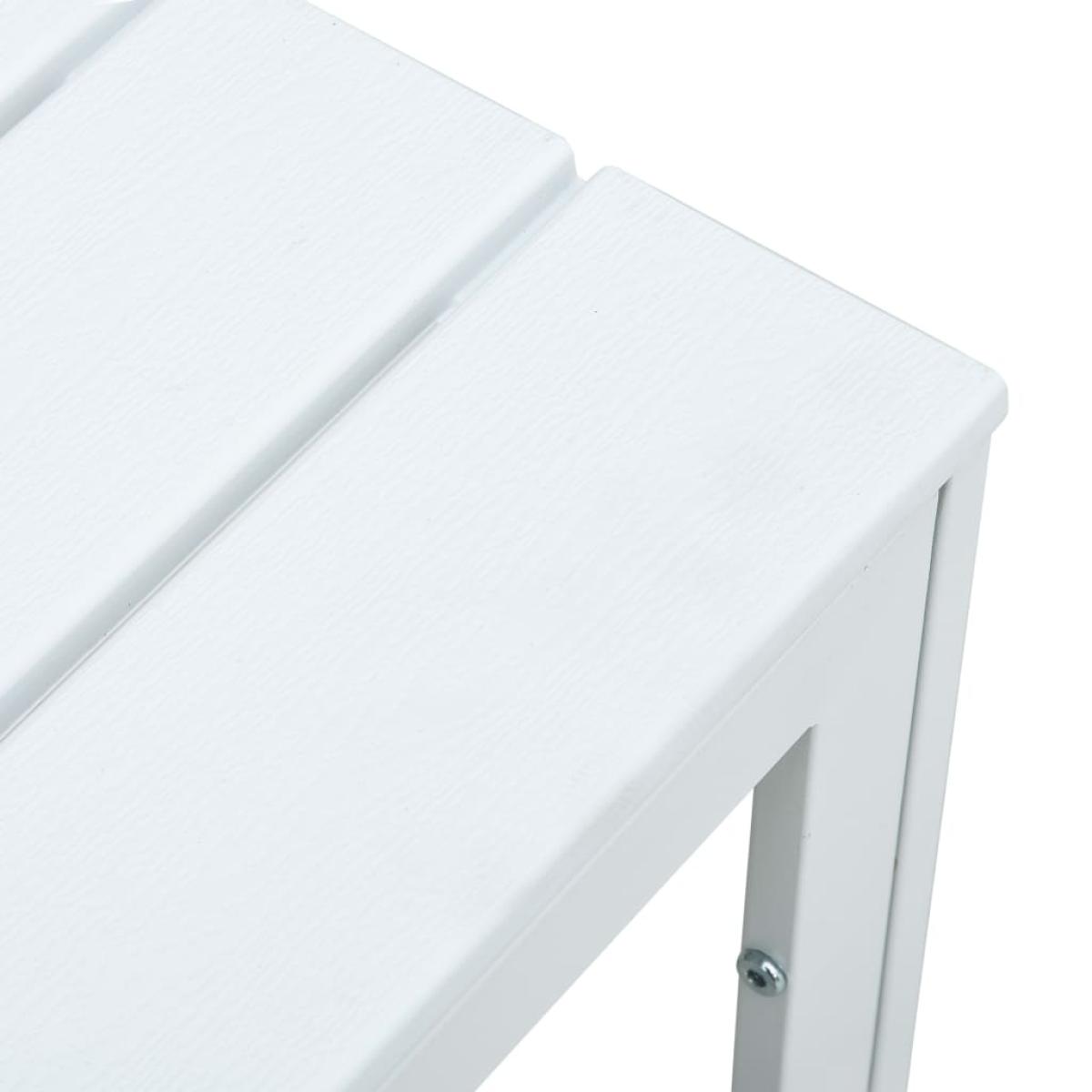 Mesa de centro de HDPE con aspecto de madera blanco 78x78x74 cm
