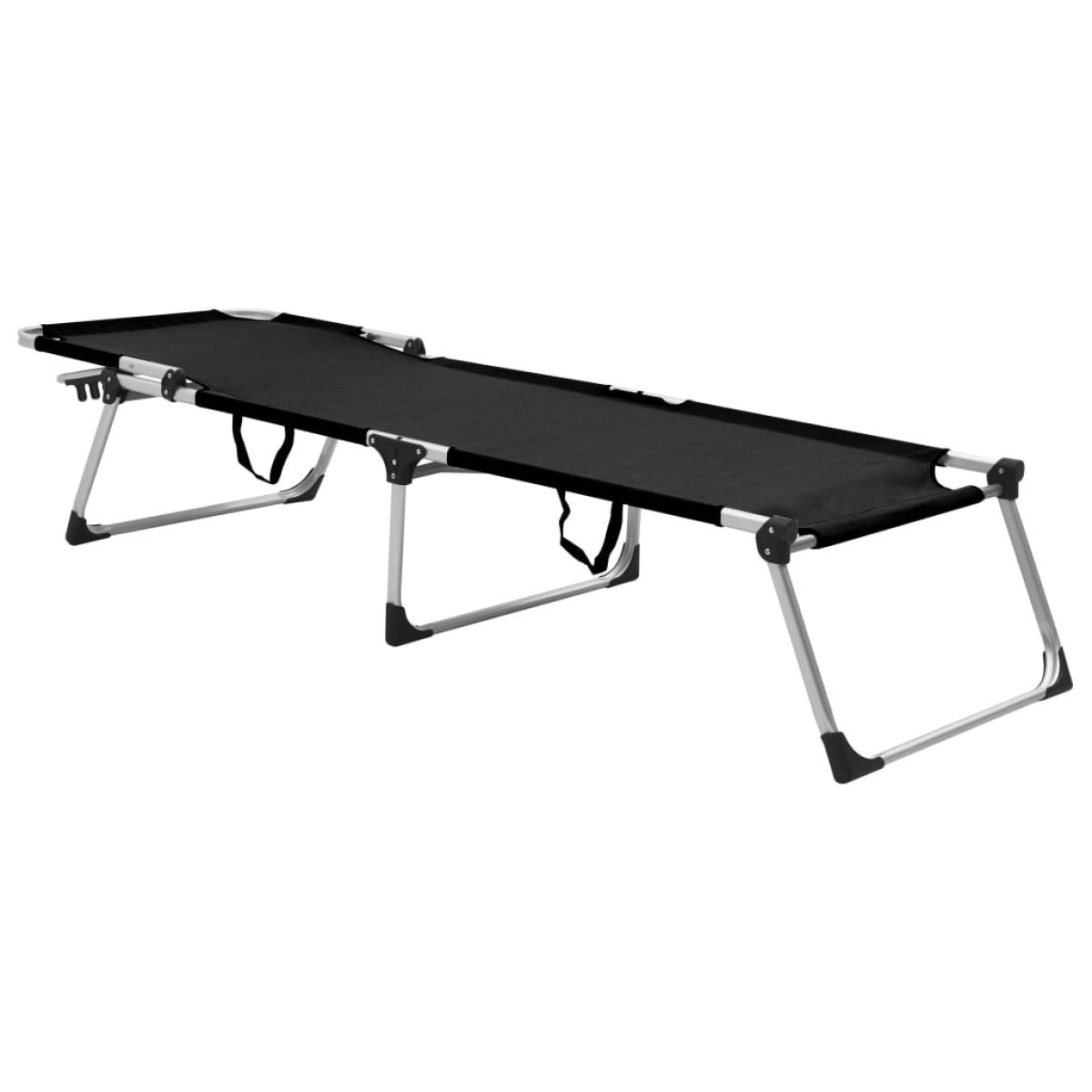 Tumbona plegable alta para mayores aluminio negro