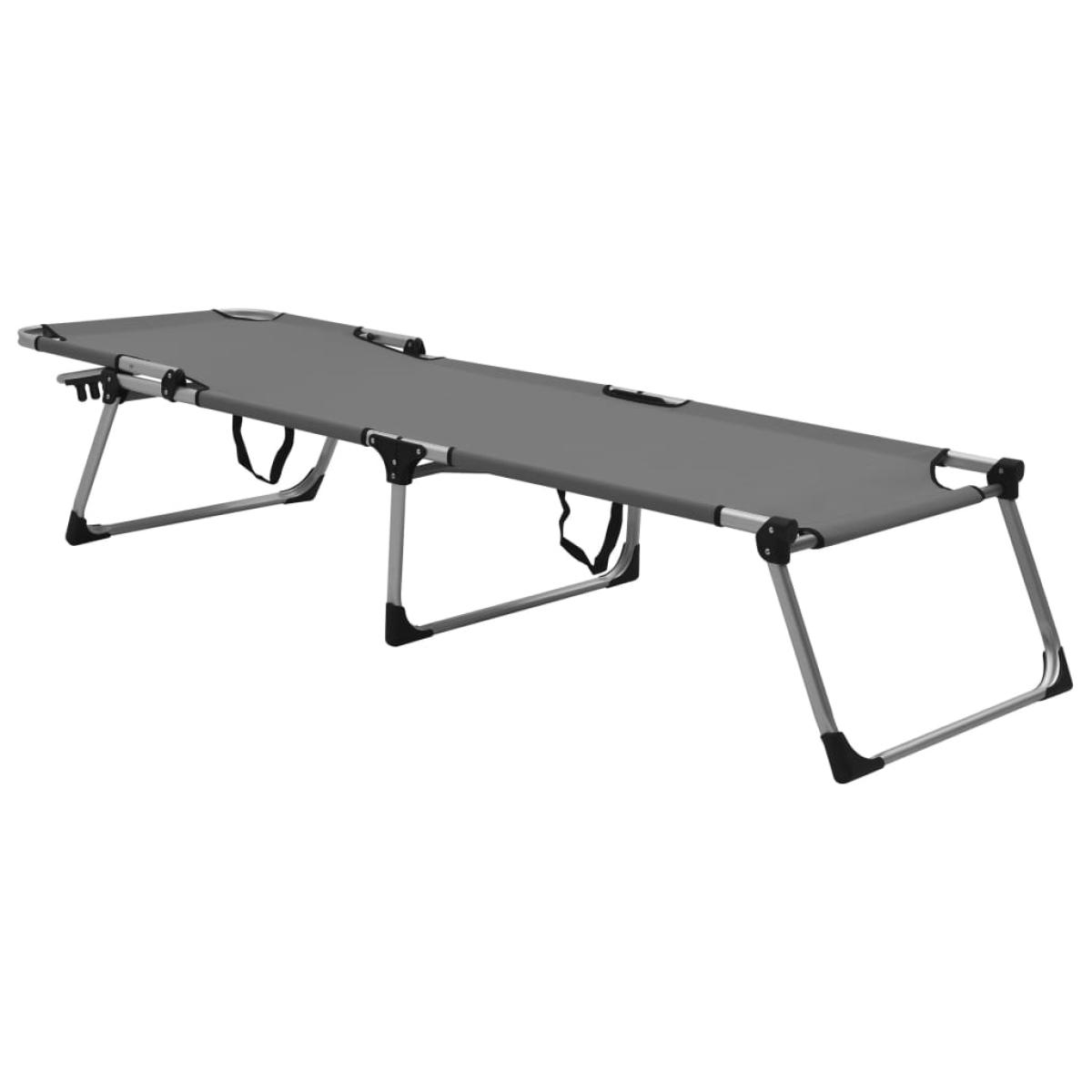 Tumbona plegable alta para mayores aluminio gris
