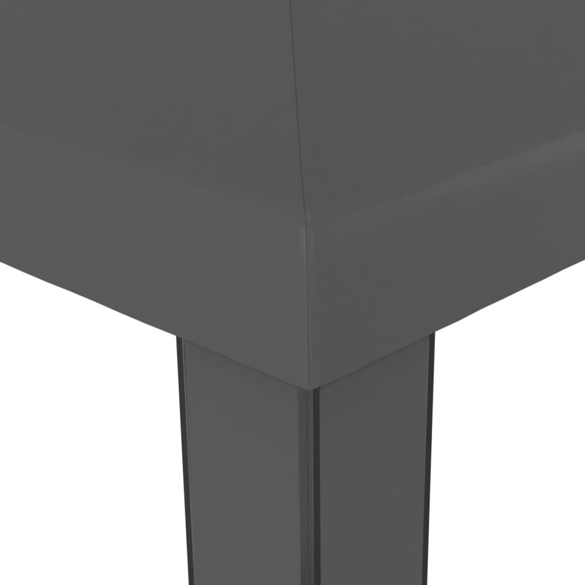 Cenador con doble techo gris antracita 3x6 m