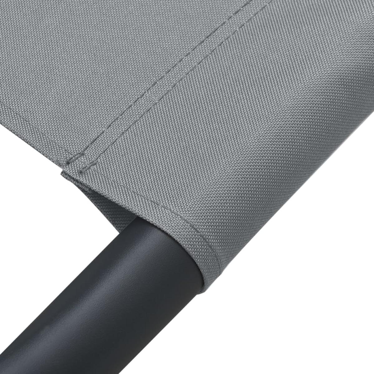 Tumbona de jardín con toldo y cojín gris