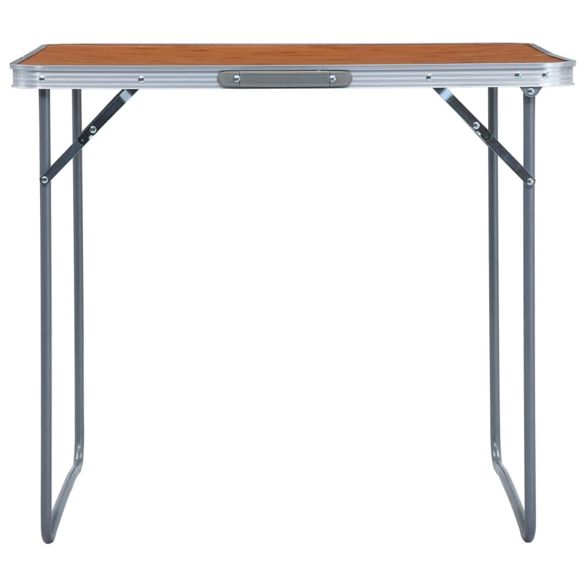 Mesa de camping plegable con estructura metálica 80x60 cm