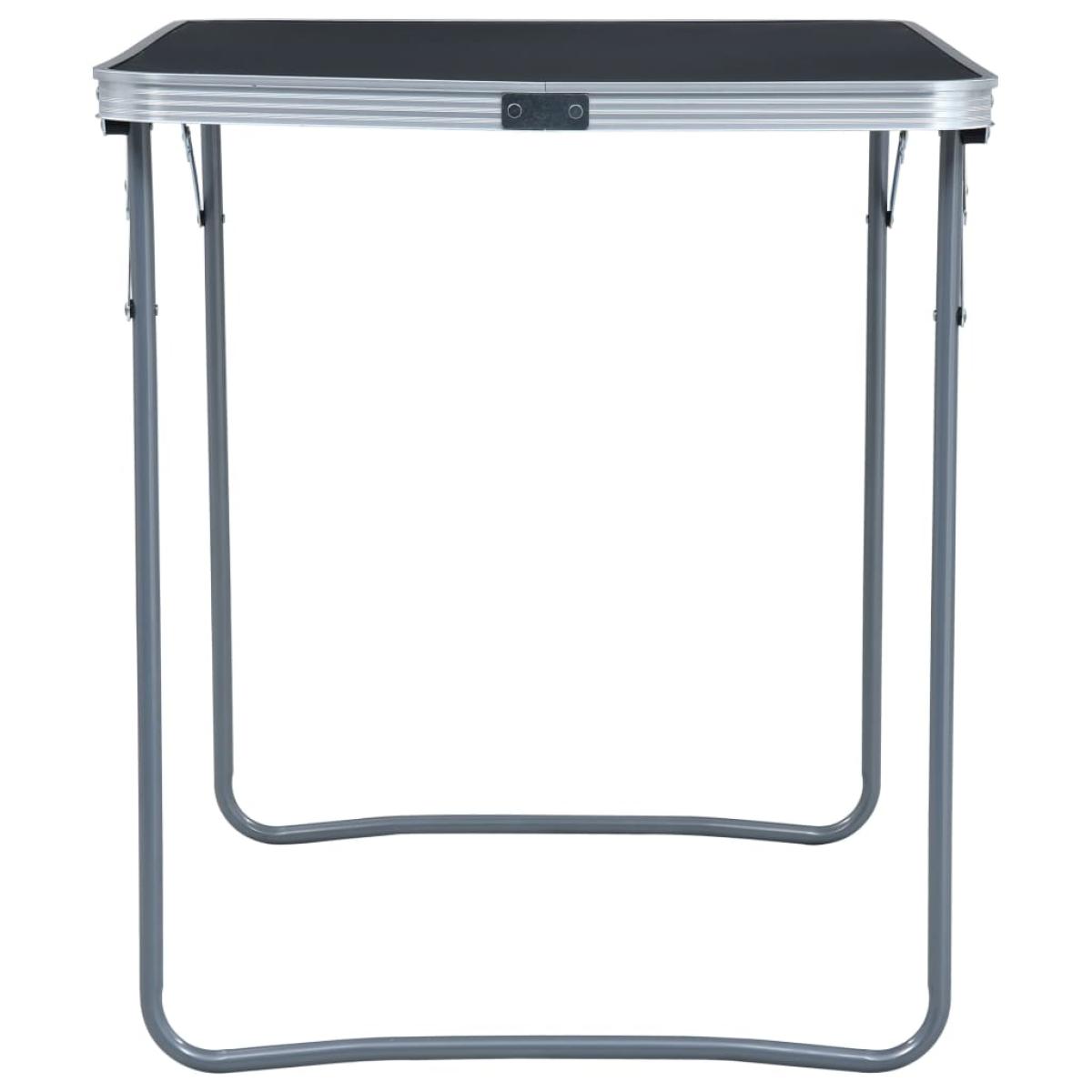 Mesa de camping plegable estructura metálica gris 80x60 cm