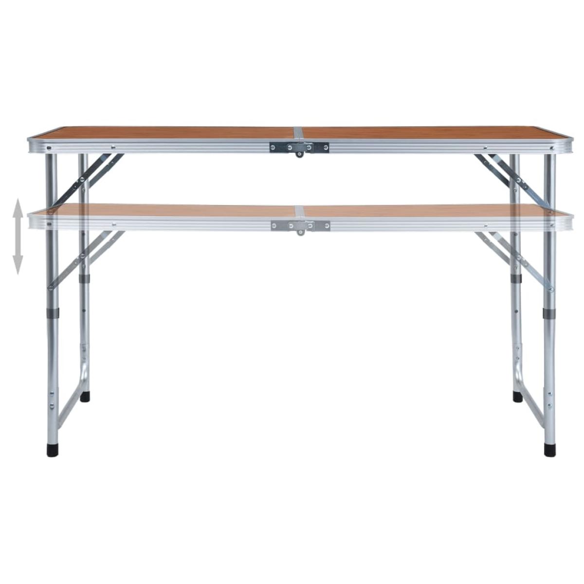 Mesa de camping plegable de aluminio 120x60 cm