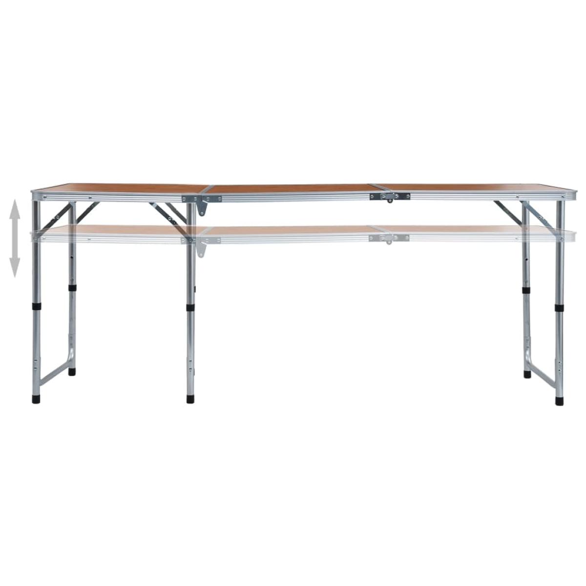 Mesa de camping plegable de aluminio 180x60 cm