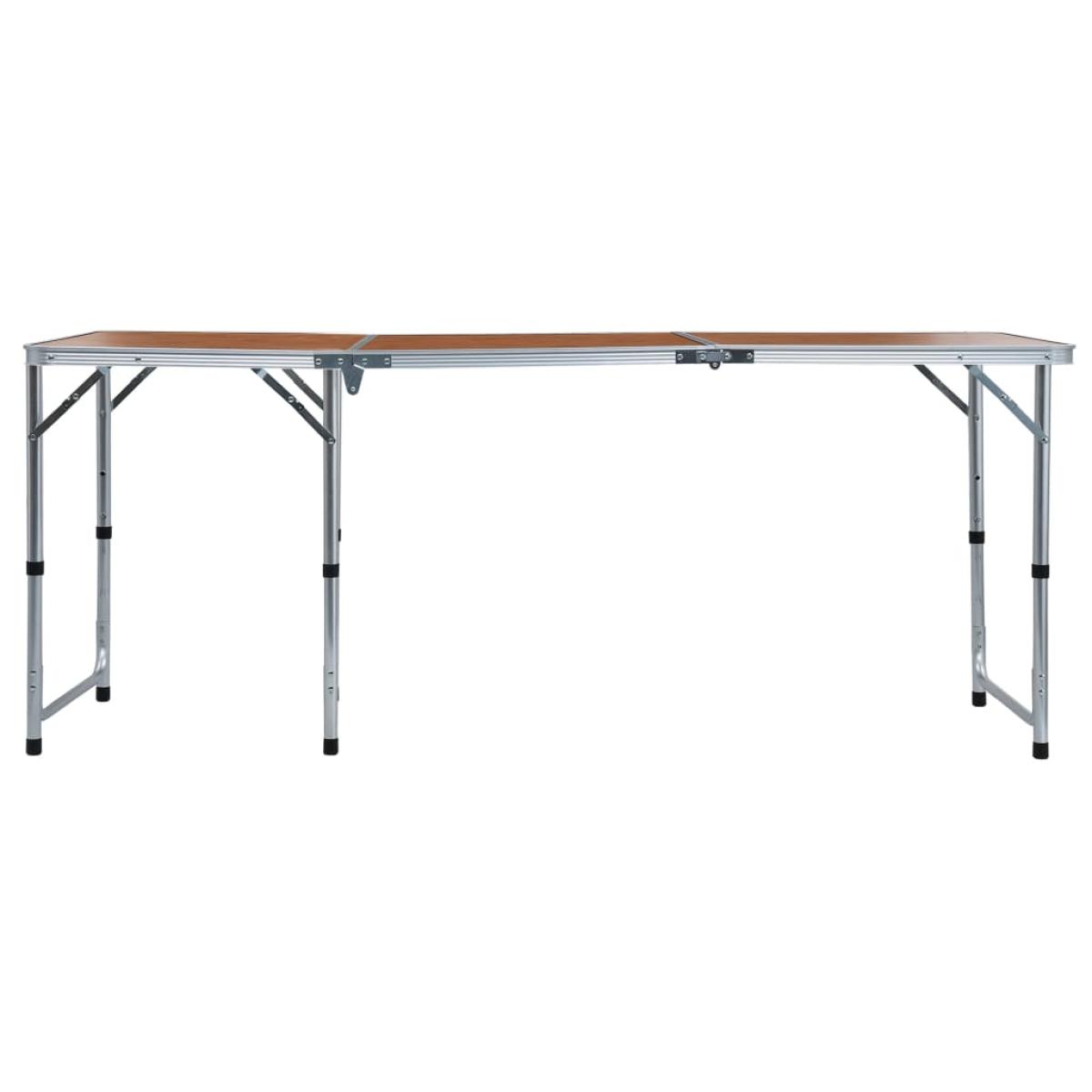 Mesa de camping plegable de aluminio 180x60 cm