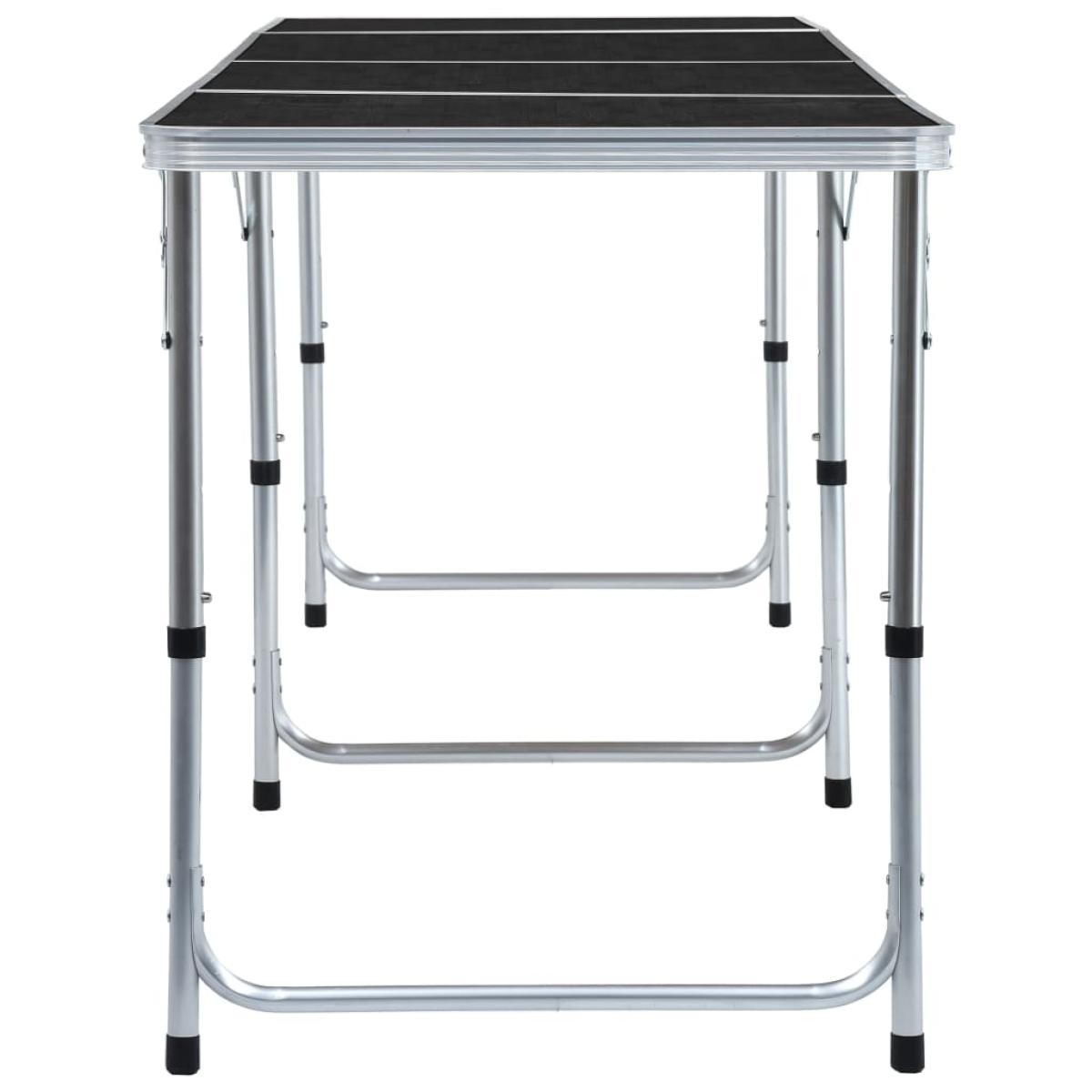 Mesa de camping plegable de aluminio gris 240x60 cm